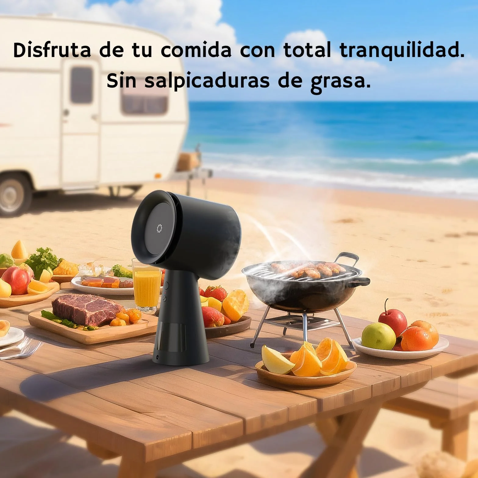 Campana extractora portátil recargable Airthereal RH180B negro 3 velocidades gran depósito recogeaceite