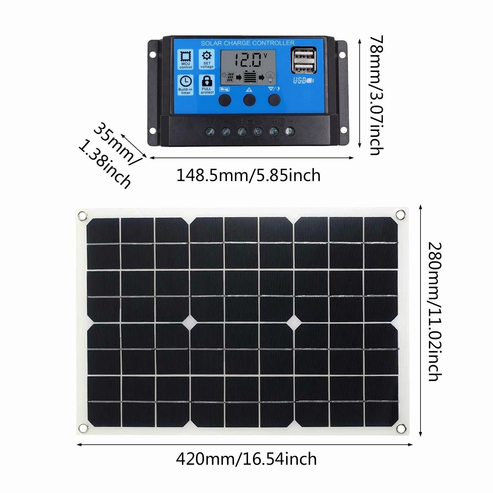 Generador Solar Con Paneles – Kit De Inicio Con Inversor Y Paneles Solares | Inversor De Coche Con Adaptador USB, Batería De Litio Portátil Para RV, Furgoneta, Camping, Viajes Por Tierra Y Aventu