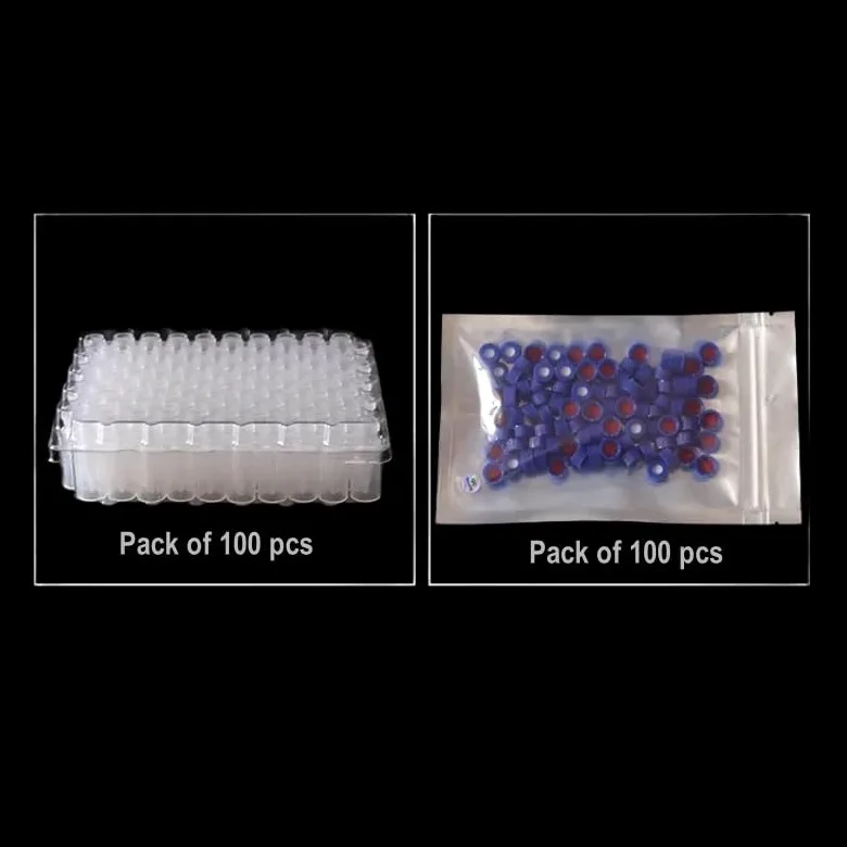 Viales de cromatografía PP de 1,5 ml - Frascos de plástico transparente y ámbar for muestras de cromatografía, paquete de 100 | Amber,250ul