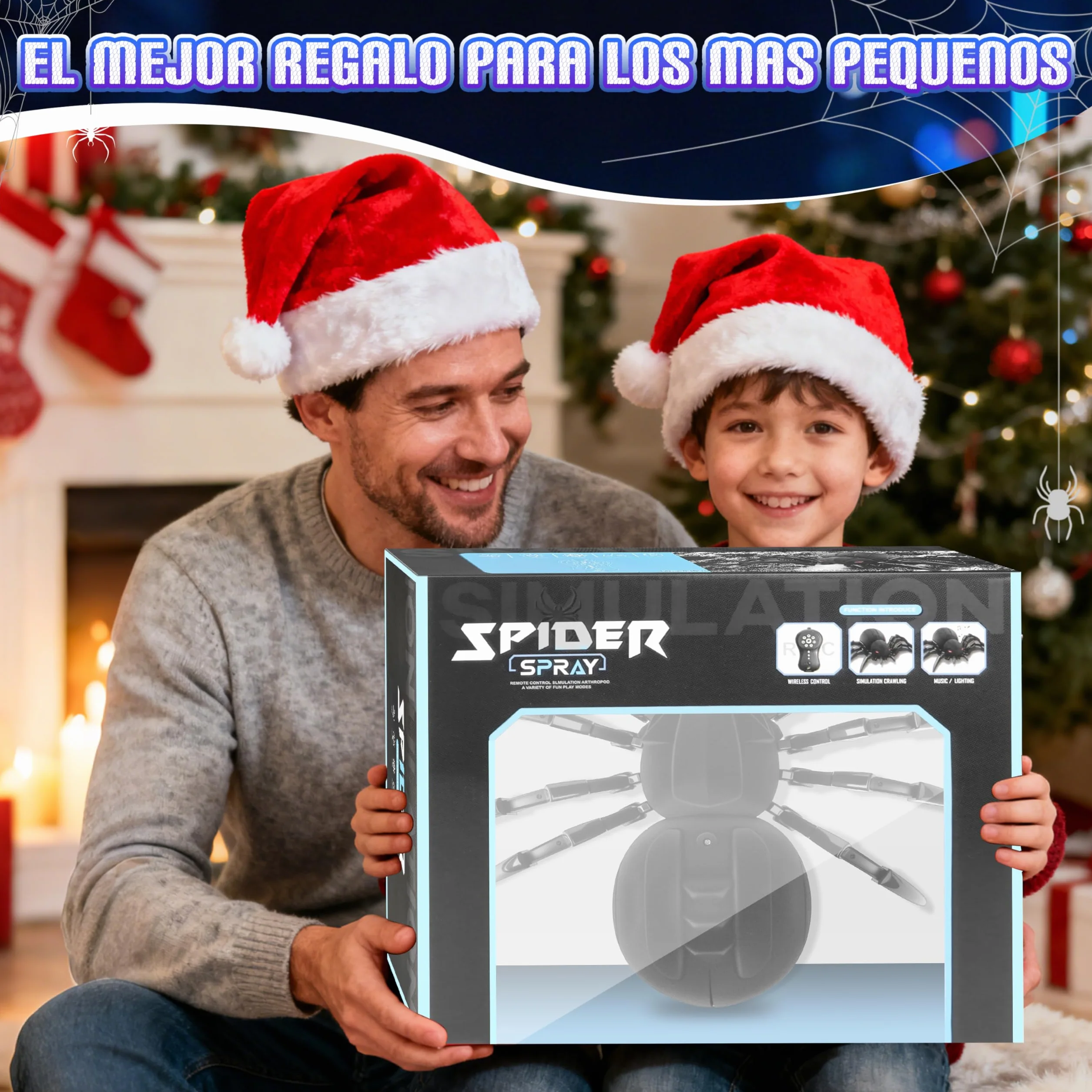 MOMOSTAR 2.4GHz Araña Teledirigida Juguetes Niños Niñas 6-12 Años Función Rociado Ojos Luminosos