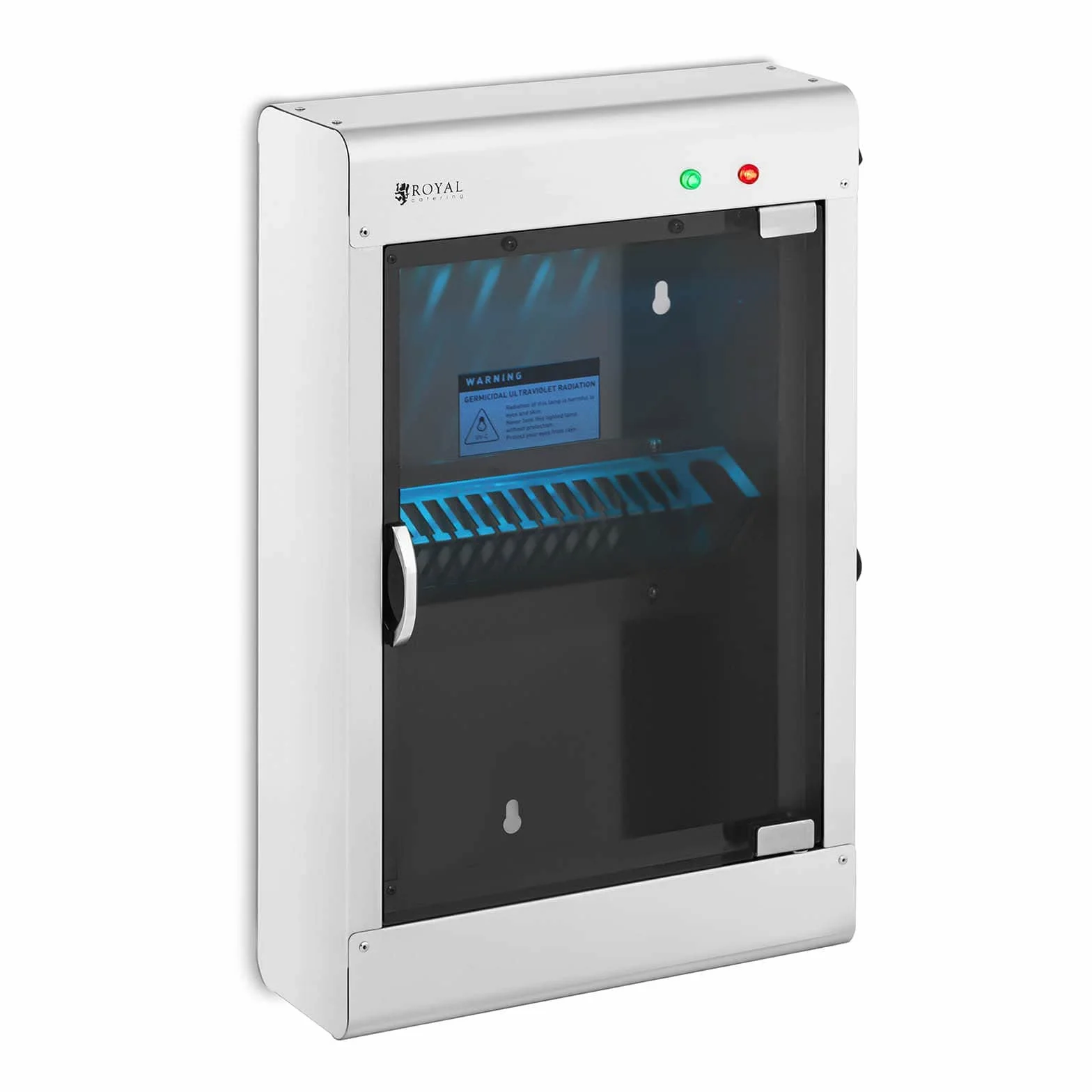Royal Catering Esterilizador UV Para Cuchillos RC-KSSS201 (Para 14 cuchillos, Carcasa de acero inoxidable y puerta de vidrio acrílico, Temporizador 60 min)