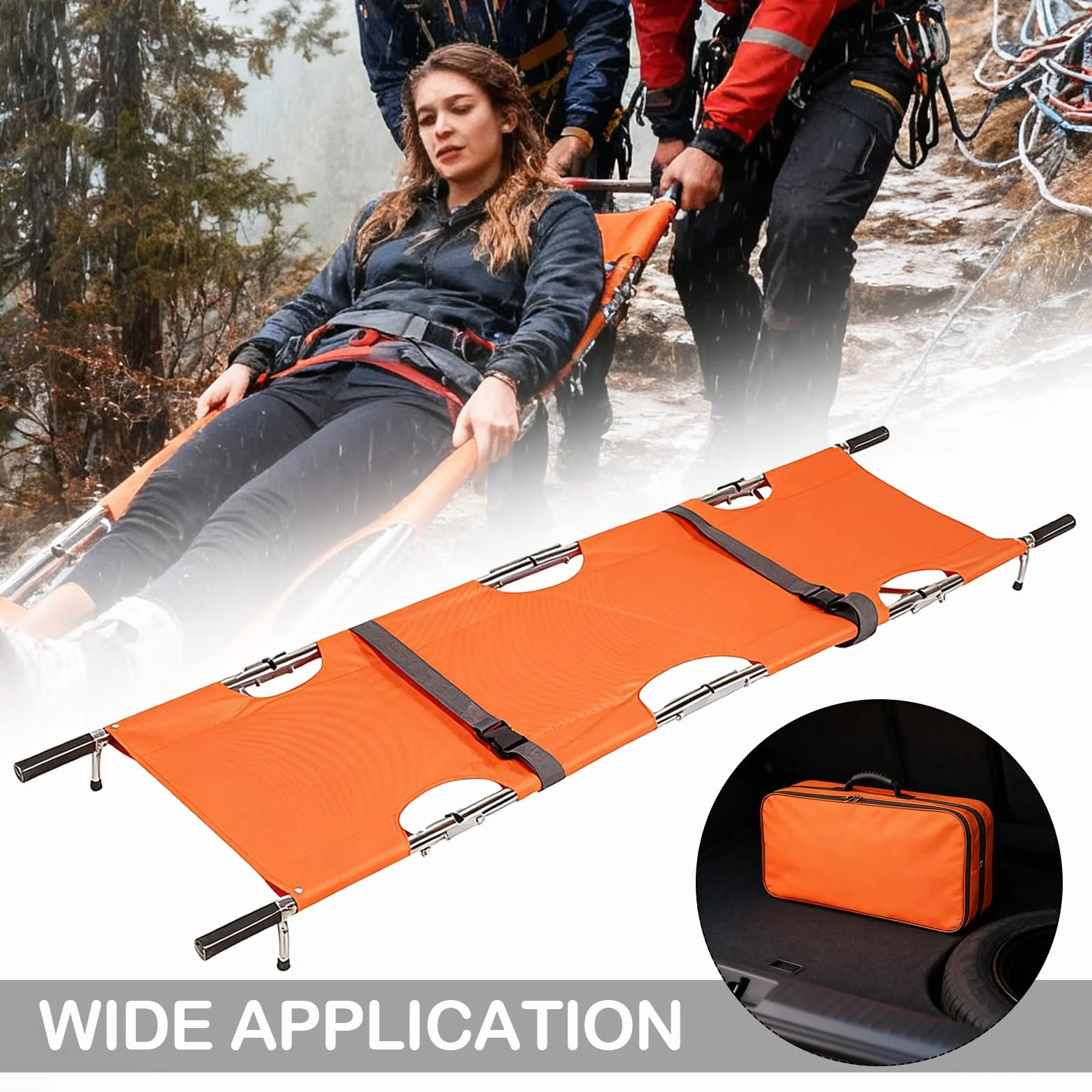Camilla PortáTil, Rescate De AleacióN De Aluminio Resistente Y MóVil Con Bolsa De Almacenamiento Para Rescate En MontañA Y Transporte De Larga Distancia 210 X 54 Cm