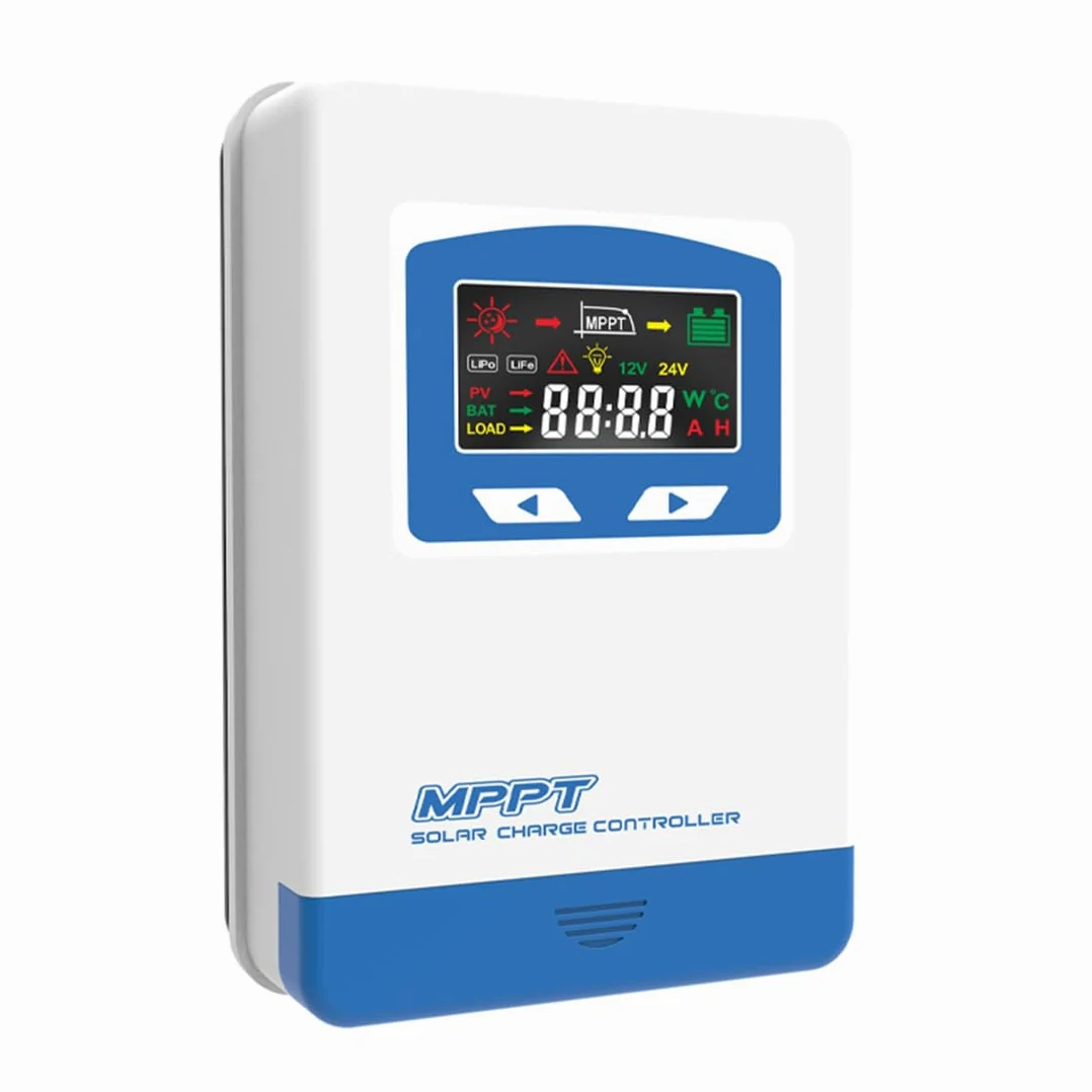 Anern Regulador de Carga Solar MPPT 40A 12/24V Auto Entrada FV MAX 100V,40A Controlador Solar Mppt Para 12V 24V Plomo ácido y Litio Baterías etc