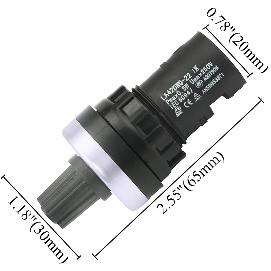 LA42DWQ Regulador giratorio potenciómetro 22 mm 1000 ohmios interruptor velocidad variable