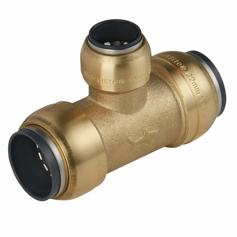 Tubo de aire comprimido Conector rápido PEX tubo manguera de latón SharkBite (pieza T (Sharkbite), 42 x 35