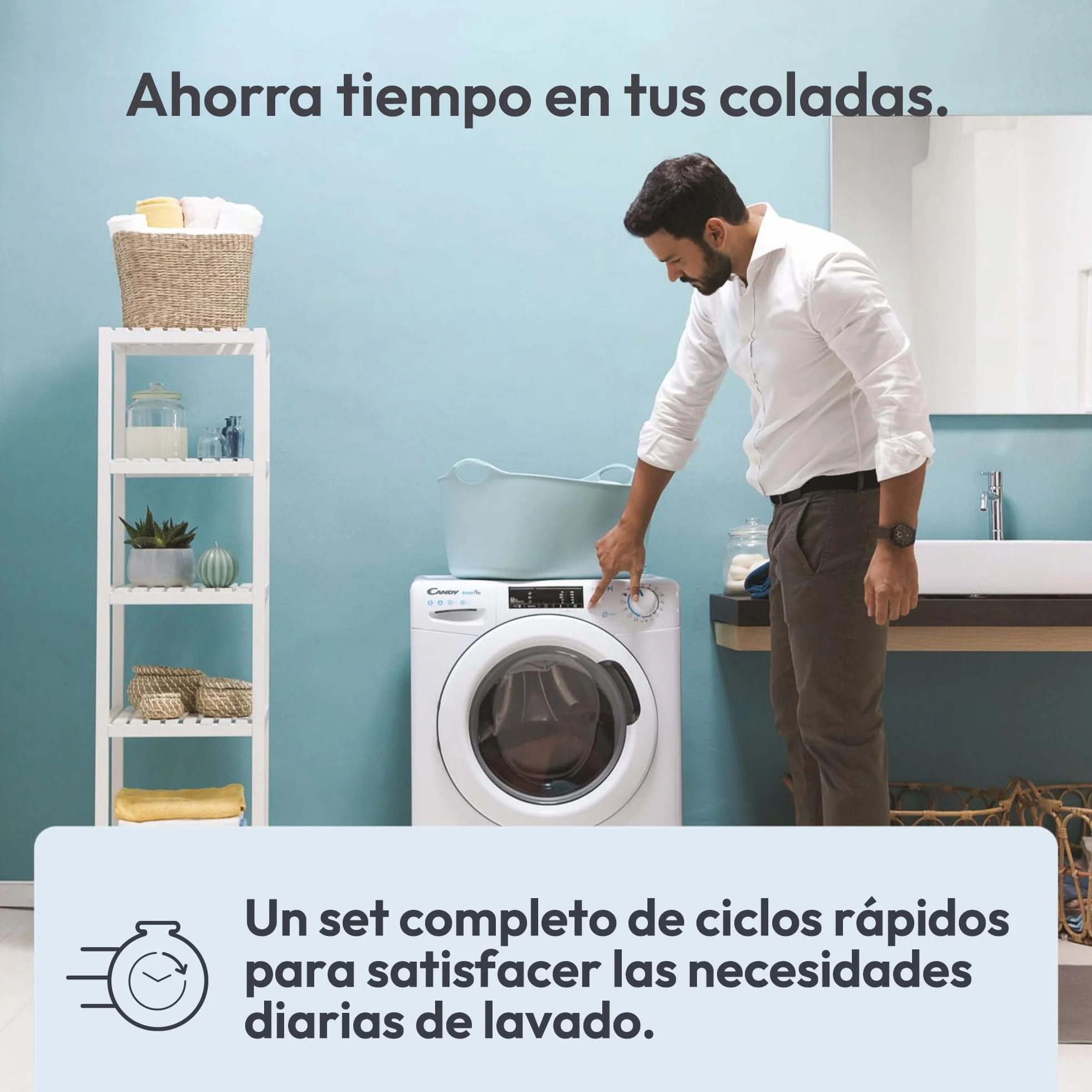 Candy Smart CS 14102DE/1-S Lavadora 10 kg 1400 RPM Pantalla Digital NFC Asistente de Voz Blanco