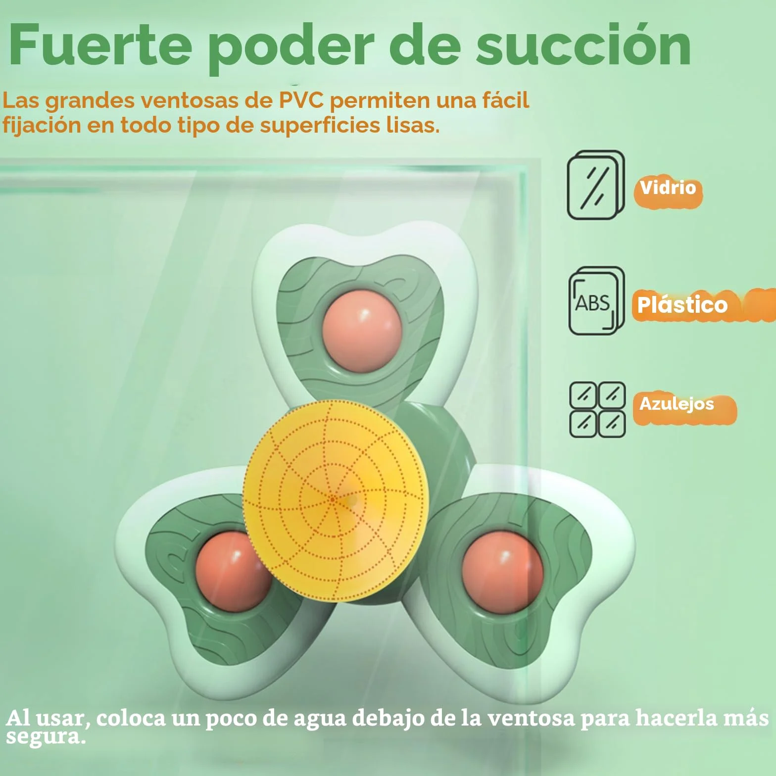 Spinner Bebé con Ventosa 3 Juguetes Giratorios Sensoriales para Baño Trona Viaje