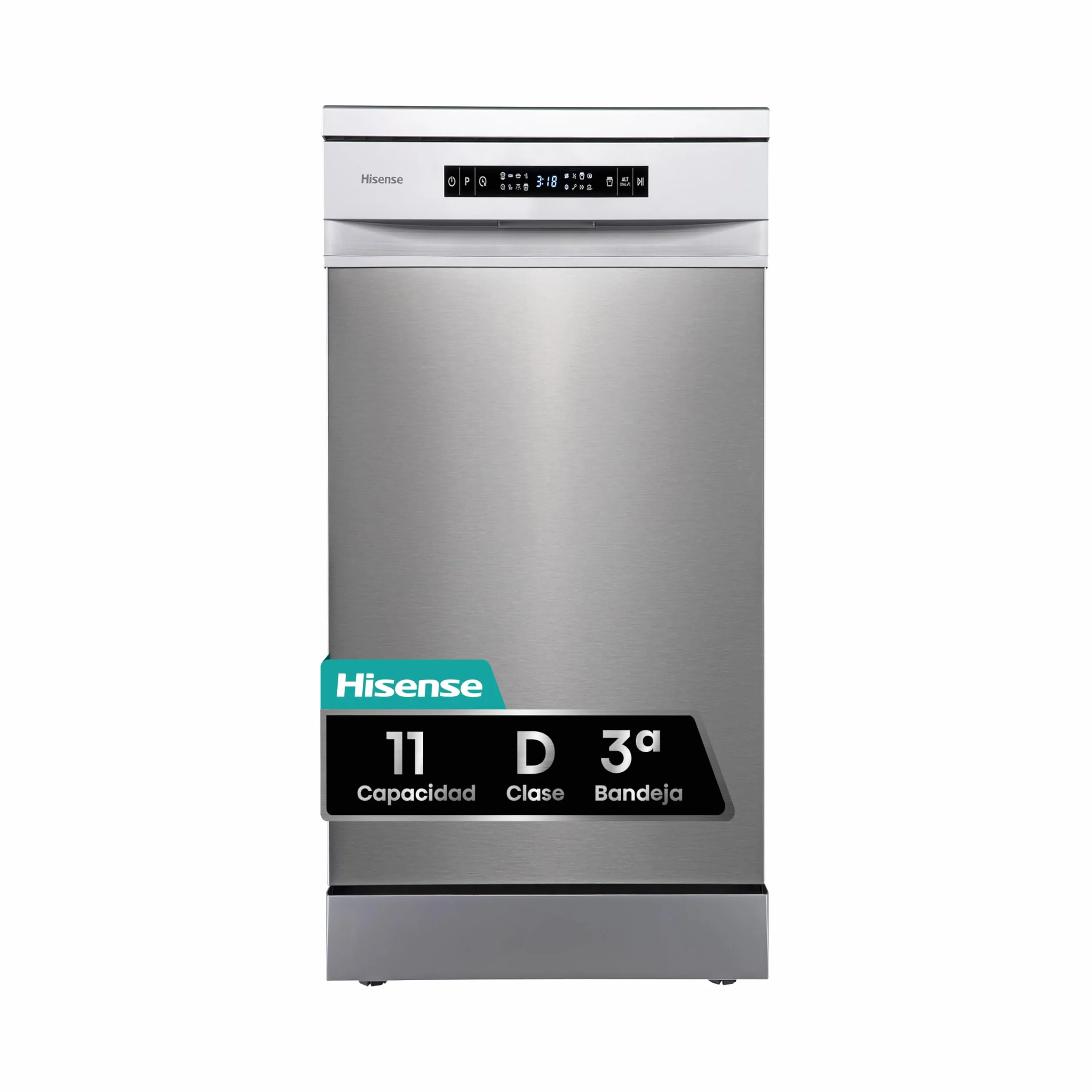 Hisense Lavavajillas Libre Instalación 45cm 11 Servicios 8 Programas Media Carga 3ª Bandeja Inox