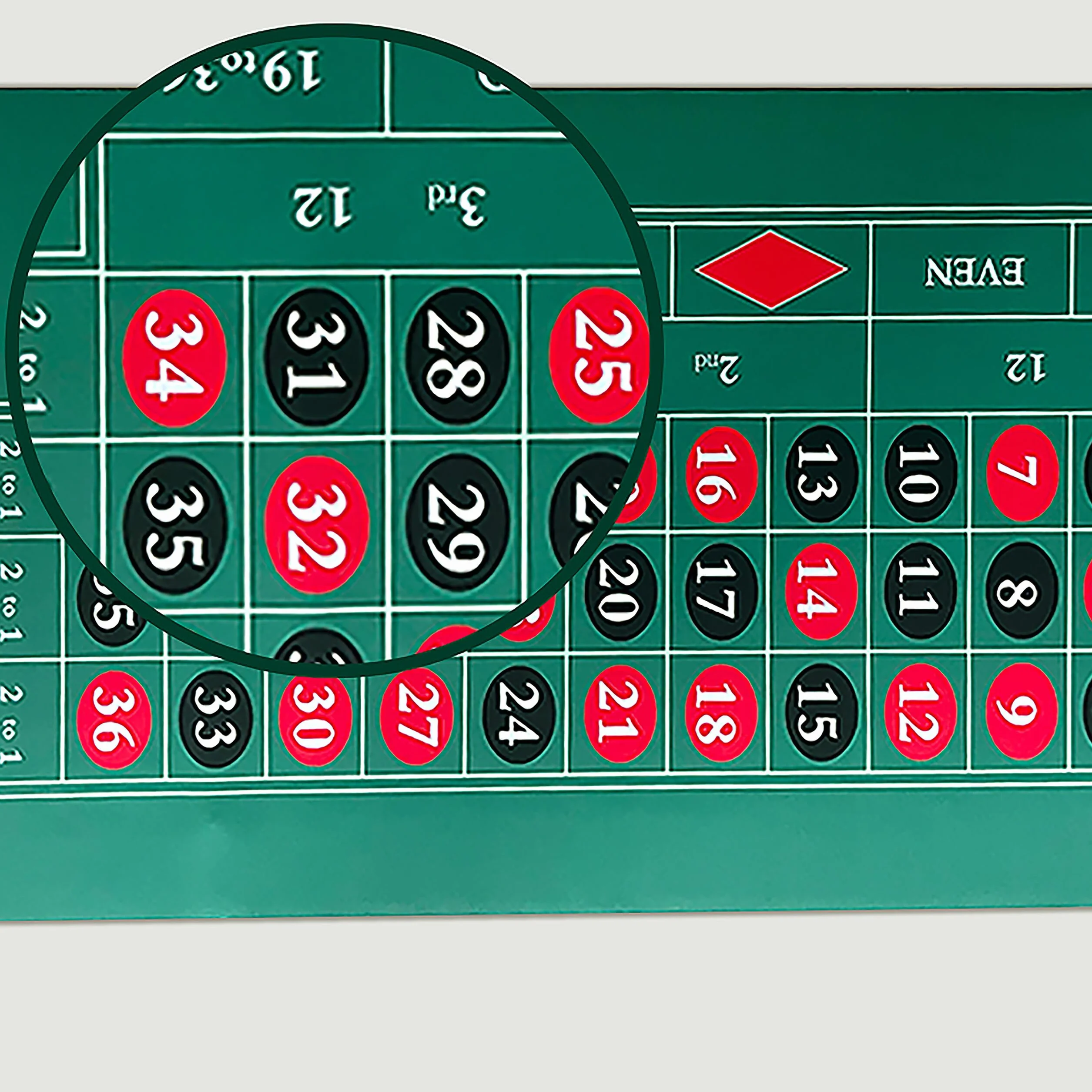 Relaxdays Alfombrilla de Ruleta y Póquer con Estuche, Base Antideslizante, 60 x 120 cm