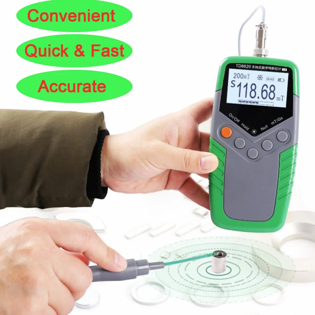 Medidor de Gauss Digital Portátil TD8620 Gaussmeter 0-2400mT