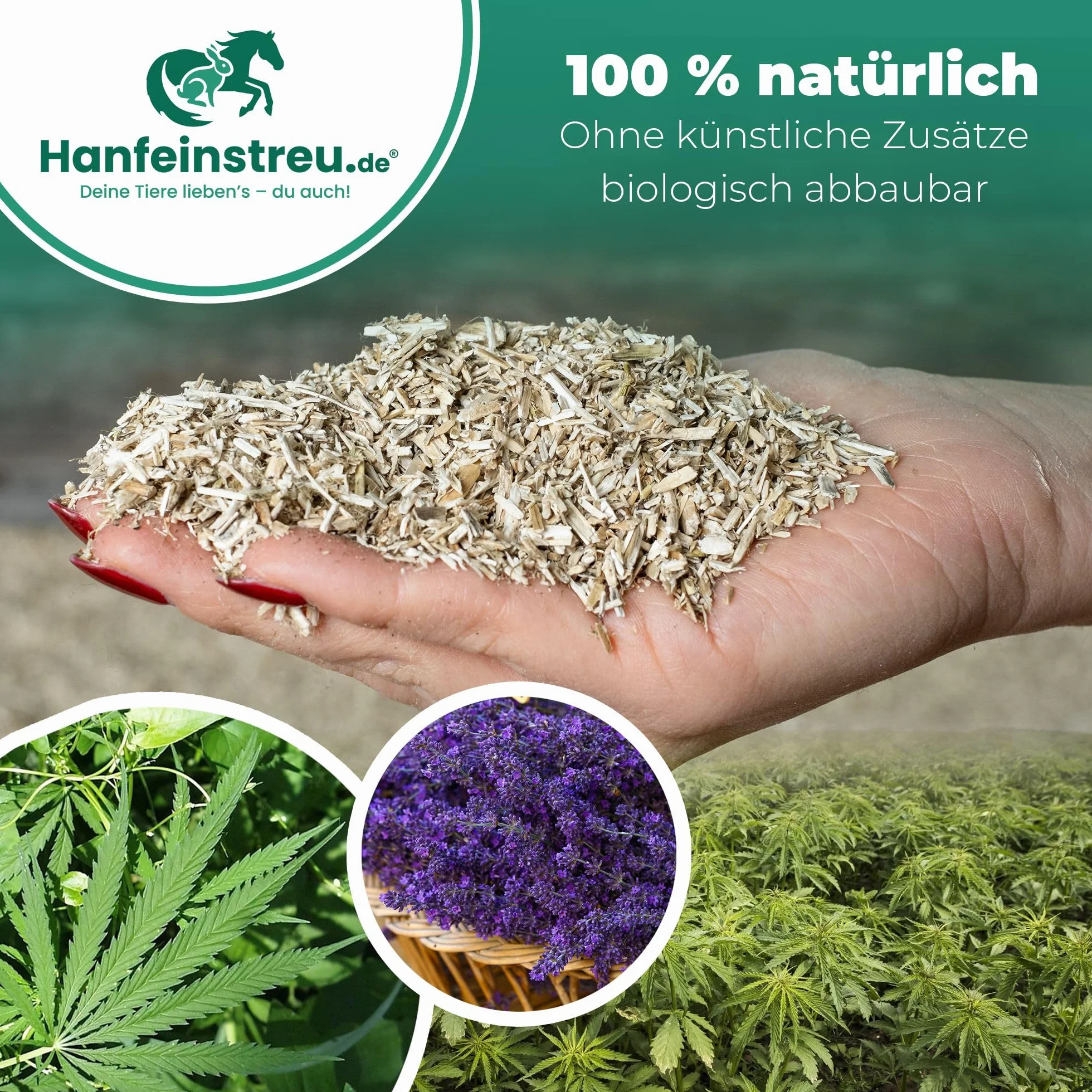 Arena de cáñamo 100% natural 140 litros para animales pequeños, gallinas y caballos