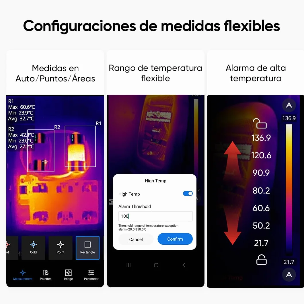 Cámara térmica HIKMICRO Mini2 Android, resolución IR de 256 x 192, Cámara termográfica, frecuencia de imagen de 25 Hz, gran angular de 50°, 49.152 píxeles, -20°C a 350°C, USB-C (no apta para iPhone)