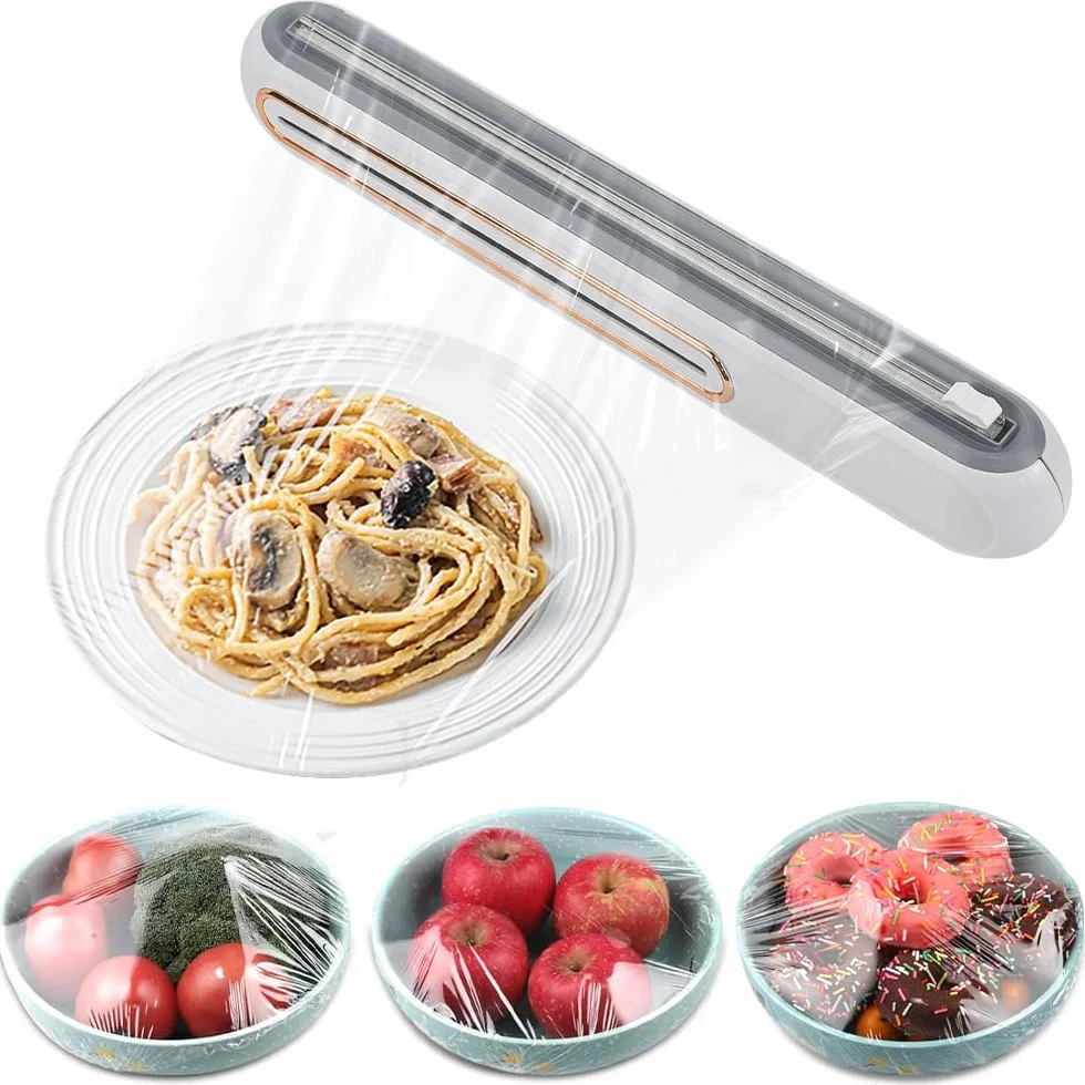 LPAMABA Dispensador de Film y Papel Aluminio, Dispensador de Película Plástica Magnético, Cortador Film Transparente y Aluminio, Organizador de Papel de Aluminio y Film 30cm de Ancho para Cocina