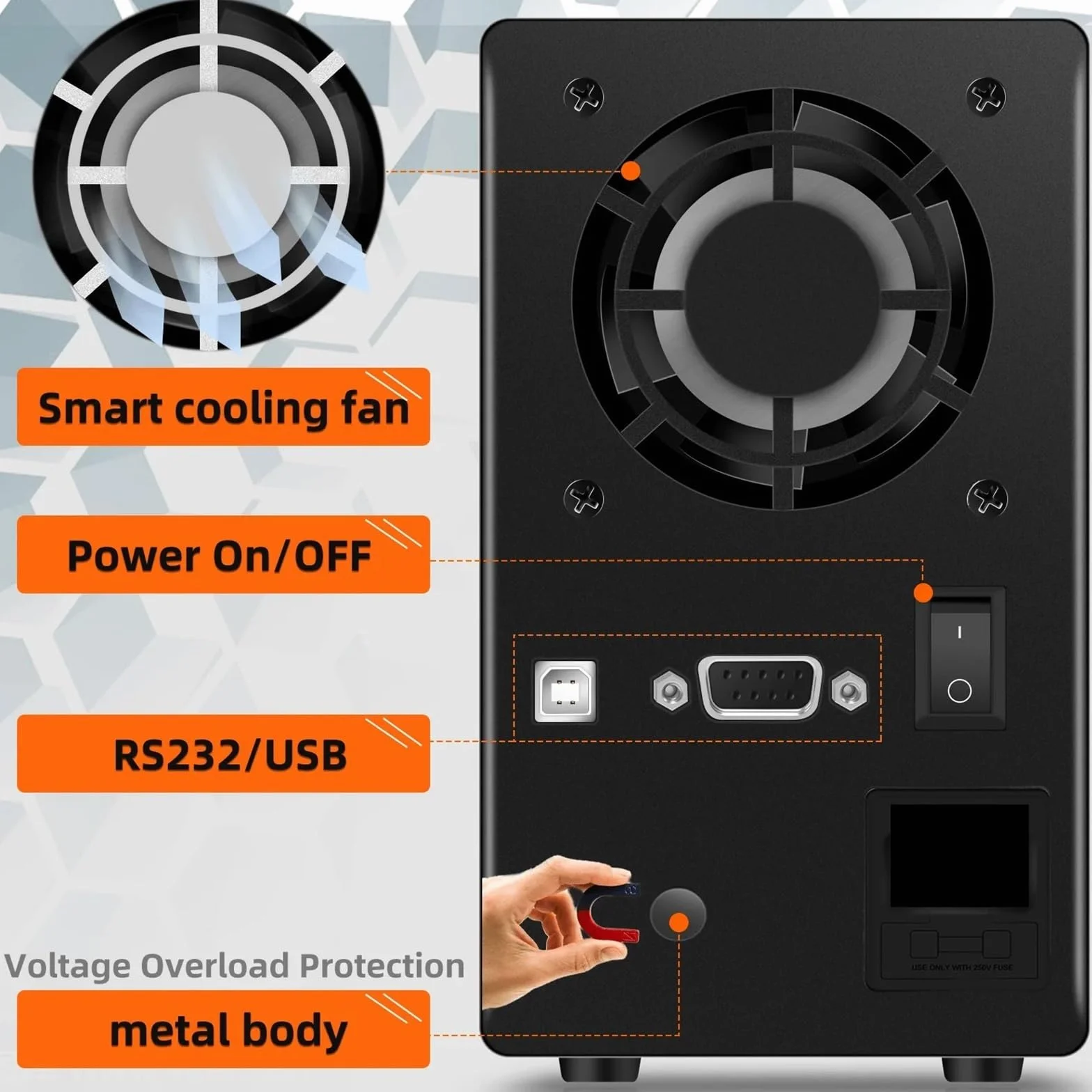 Fuente de Alimentación, Fuente De Alimentación De Banco De Laboratorio Regulada, Programable Y Ajustable Con Almacenamiento De Memoria De Software RS-232 For PC(SPPS-3001D-232)