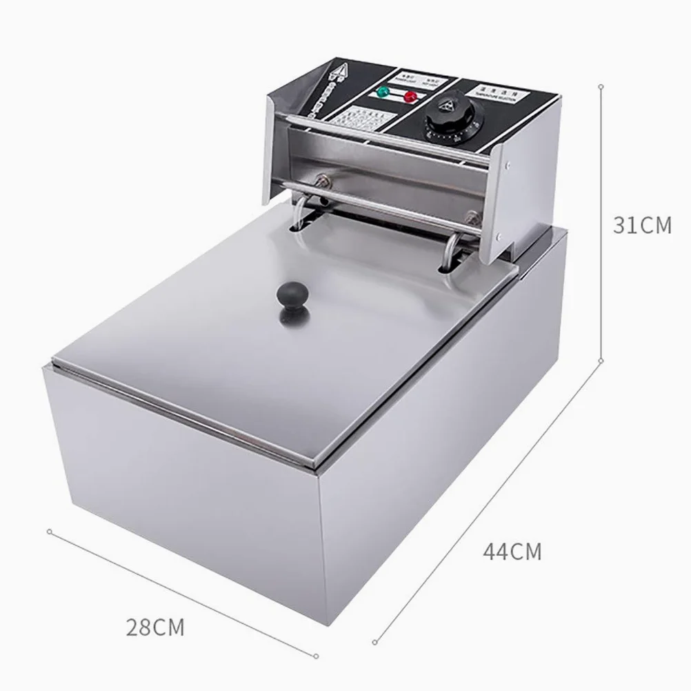 Freidora eléctrica comercial de 10 l con tanque de encimera y cesta individual de acero inoxidable resistente para restaurante, ideal para papas fritas, pollo y patatas fritas (10 l)