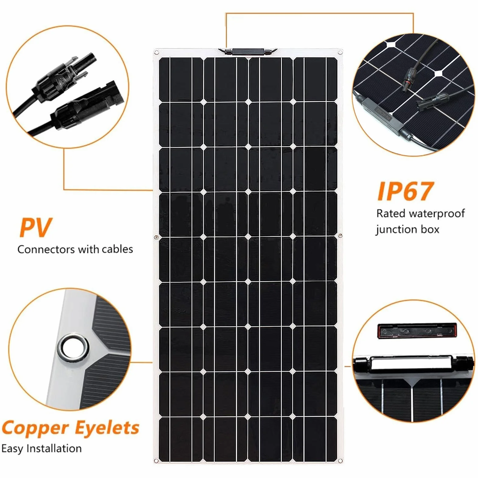Cargador de Salida de la Red de Paneles Solares Flexibles Monocristalinos Flexibles de 800W 2 * 400W 24V / 12V, con Controlador Solar 40A, Adecuado para la Superficie de Lasgonetas de Cabina Rv