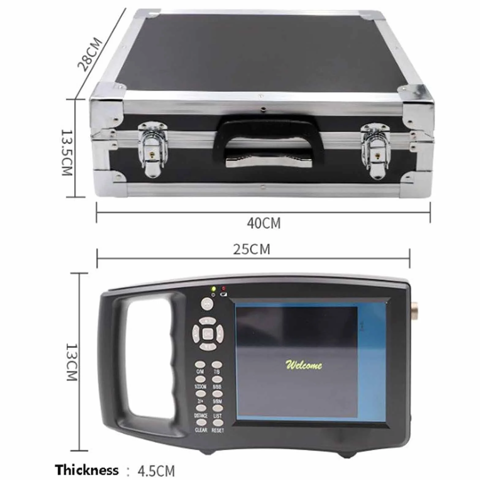 Kit de escáner de ultrasonido veterinario, máquina portátil de pruebas de embarazo HD con sonda mecánica para cerdos y ovejas, ideal para pruebas de embarazo en animales