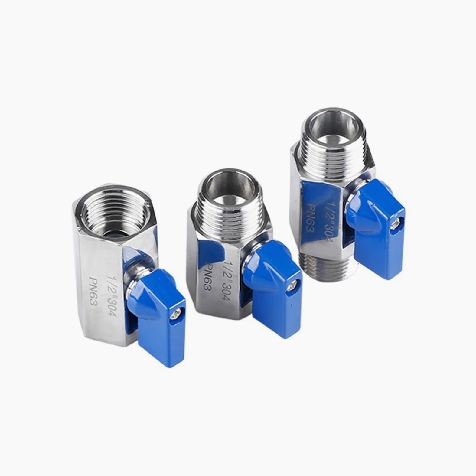 1 mini válvula de bola BSP de 0.12 a 1 pulgada, acero inoxidable SS304/316, roscas hembra/macho, mango manual, para agua, aire, gas, cocina, uso industrial (1 pulgada, SUS316-macho a hembra)