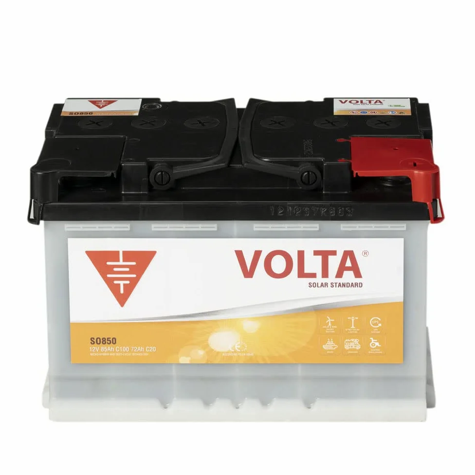 Bateria Solar 85Ah C100 Volta SO850D - Borne +Dcha - Medidas Largo 278 x Ancho 175 x Alto 190 mm con 2 años de Garantía - Fabricación Europea.