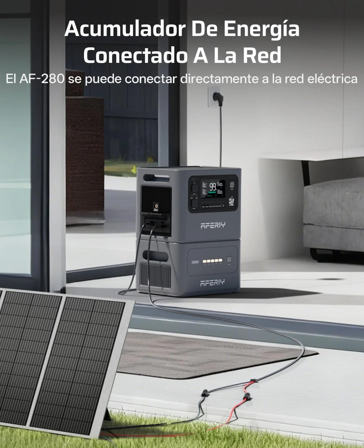AFERIY Batería De Expansión Compatible Con La Estación De Energía Portátil P280, Batería Portátil De 2048 Wh, 1x P280 Puede Admitir Un Máximo De 4 Baterías Adicionales Paralelo a 10 240 Wh