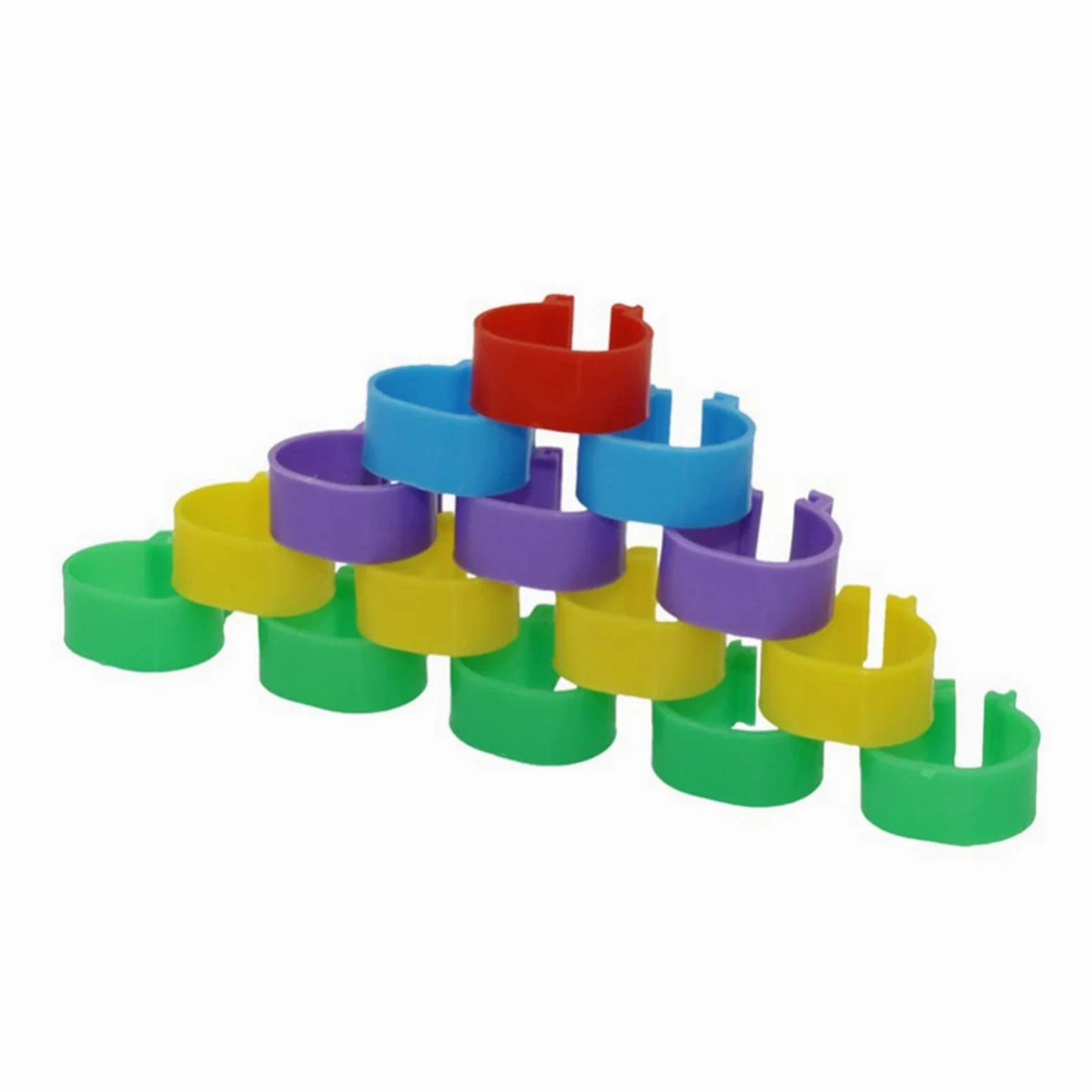 Bandas de identificación de aves de corral, anillos de plástico duraderos, paquete de 100 unidades para pollos y palomas, fáciles de usar y coloridos, ideales para pájaros de granja y patio trasero
