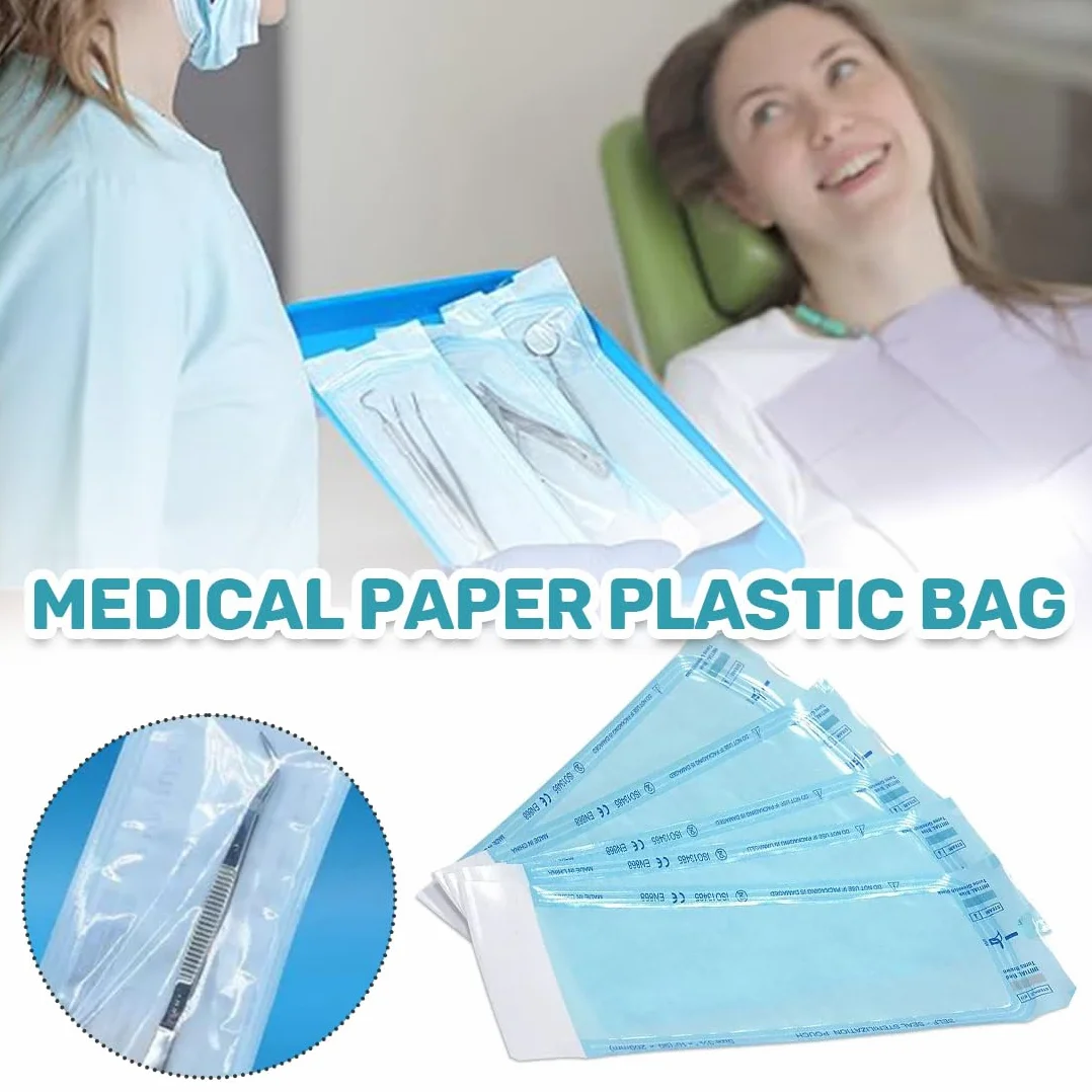 Bolsas de Esterilización Autoadhesivas 150 Pack, Bolsas de Auto Sellado para Instrumentos Dentales y Manicura