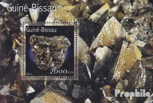 Prophila Collection Guinea-Bissau Bloque 332 Nuevo con Goma Original MNH 2001 Minerales Sellos