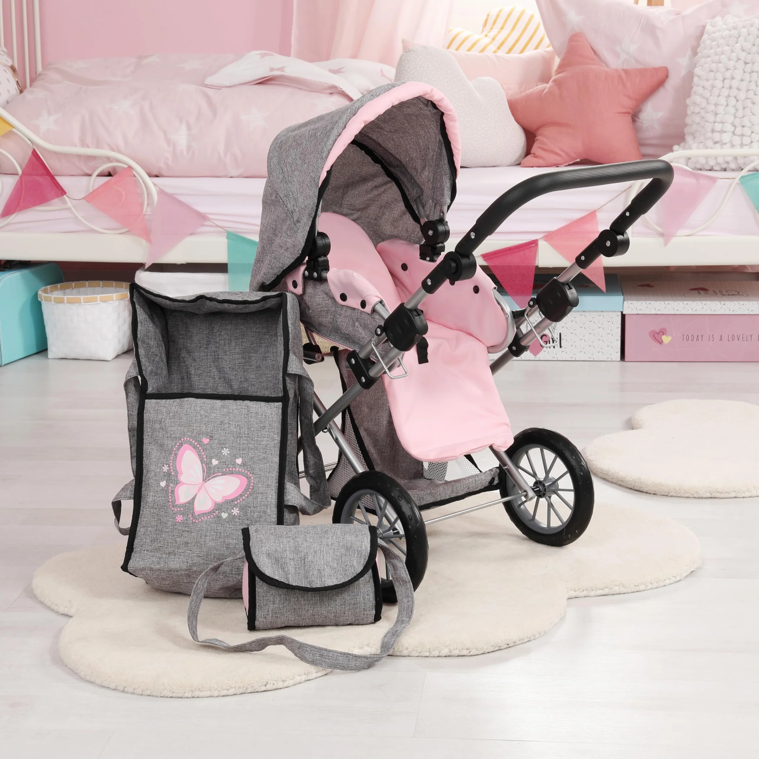 Bayer Design City Star Cochecito de muñecas Plegable Ajustable