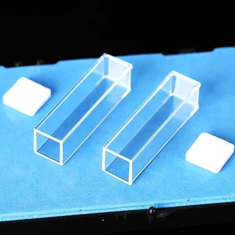 Celda de cubeta de vidrio de 3,5 ml con tecnología de sinterización de frita: longitud de paso de 10 mm, vidrio óptico, resistencia a altas temperaturas(Glue bonding)