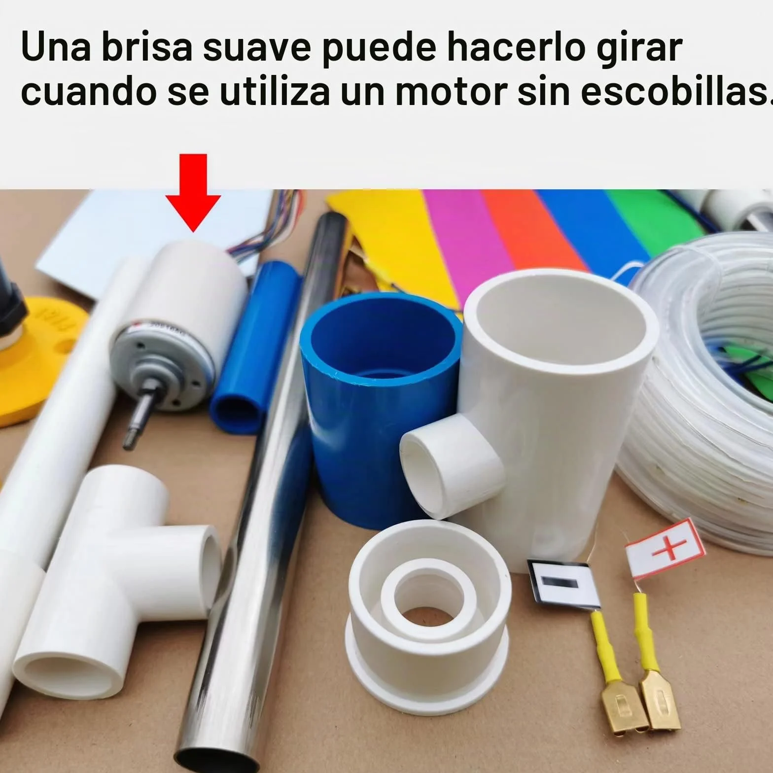 Kit de generador de turbina eólica pequeña DIY y Tira de luz, decoración de jardín para el Patio Trasero, Molino de Viento Giratorio Decorativo, diámetro de 18 Pulgadas