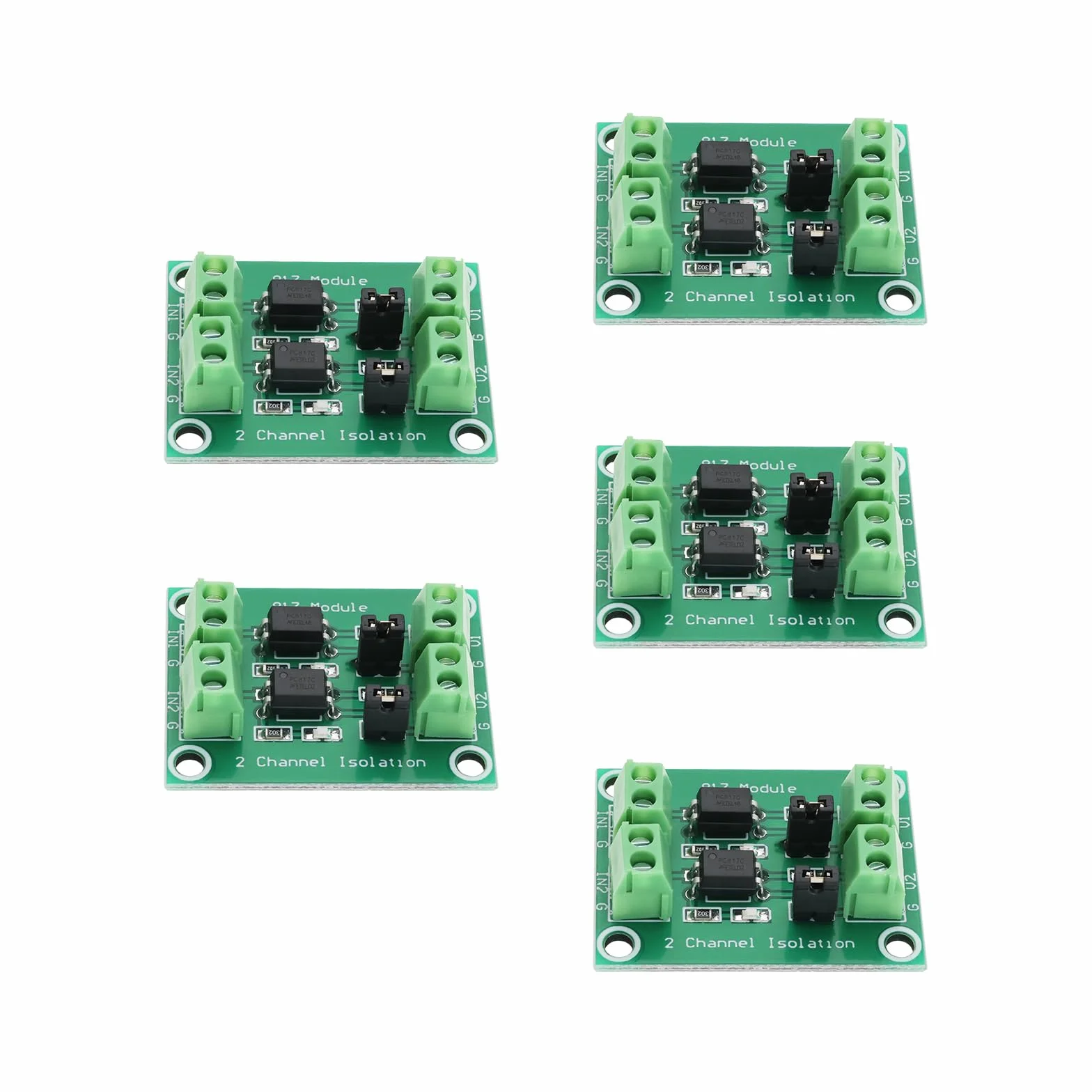 Create idea Módulo de conmutación de control de voltaje de aislamiento de voltaje de 2 canales 817 817 de 3,6 a 24 V, módulo aislado fotoeléctrico de 38 x 29 mm