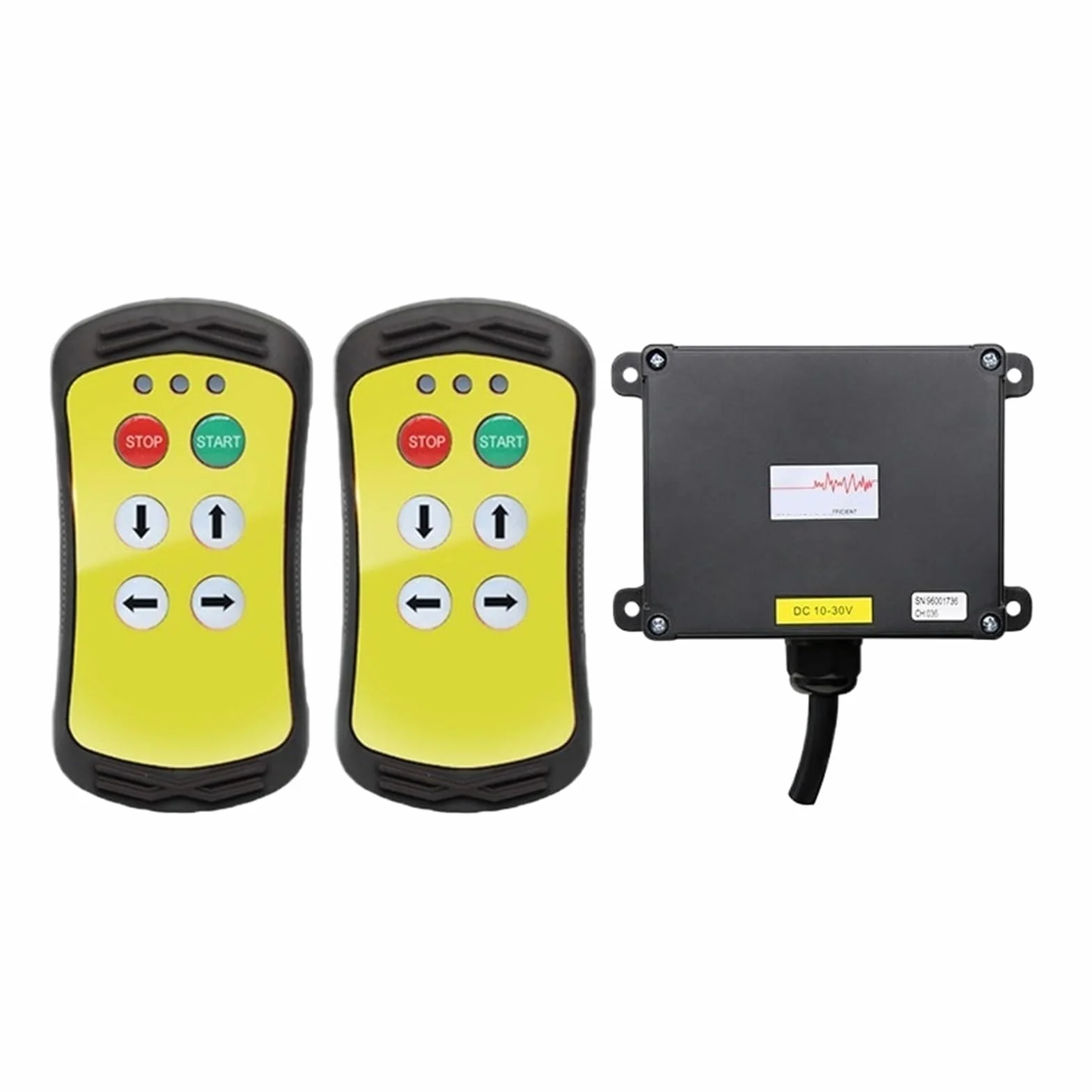 Interruptor Pulsador Grúa Control Remoto Inalámbrico De 4 Botones For Grúa Industrial, Controlador Hidráulico For Camión, Control Remoto Por Radio For Plataforma Elevadora.(Yellow,2T 1R_DC 12-24V)