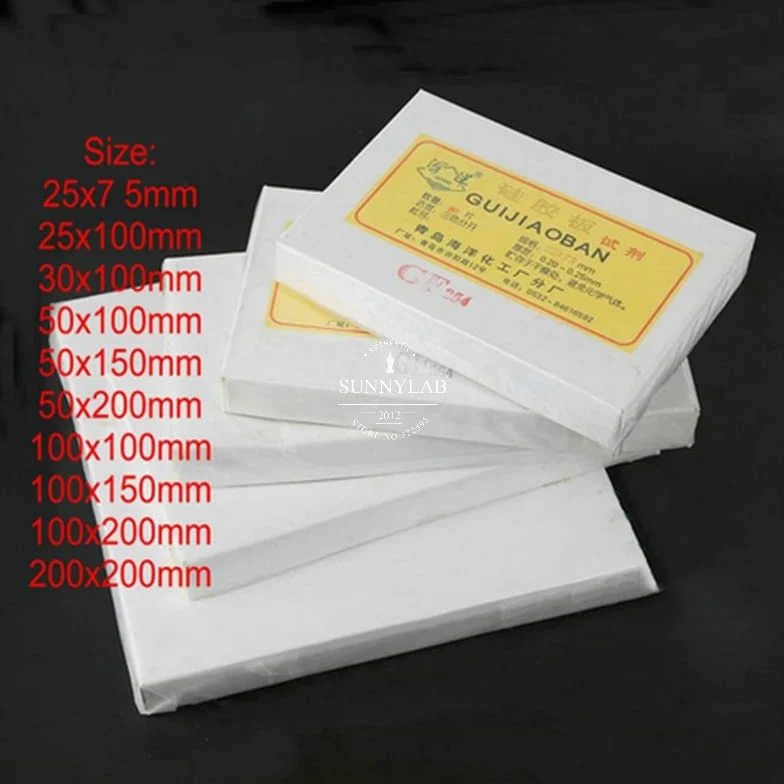 Placa de Gel de sílice for cromatografía en capa fina Lab GF254, losa de vidrio TLC que contiene placa de Gel de sílice for desarrollo de Color fluorescente(50x150mm 20pcs)