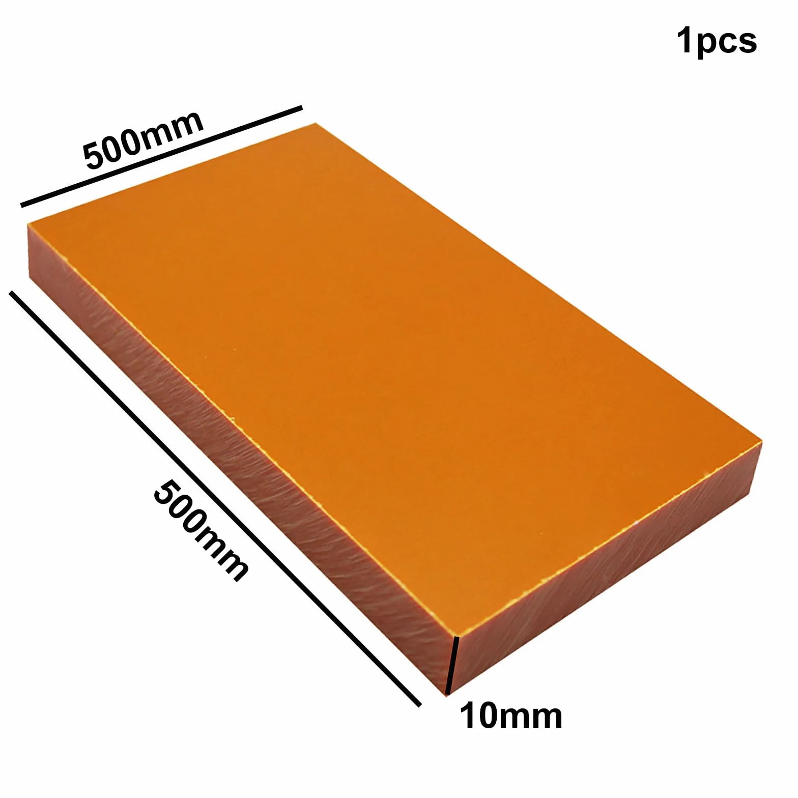 COYOUCO Aislamiento Tablero Eléctrico Baquelita Fenólico Hoja Laminado Materias Primas para Laboratorio Y DIY, 500X500mm, 1Pcs, Espesor 3-10Mm,10mm