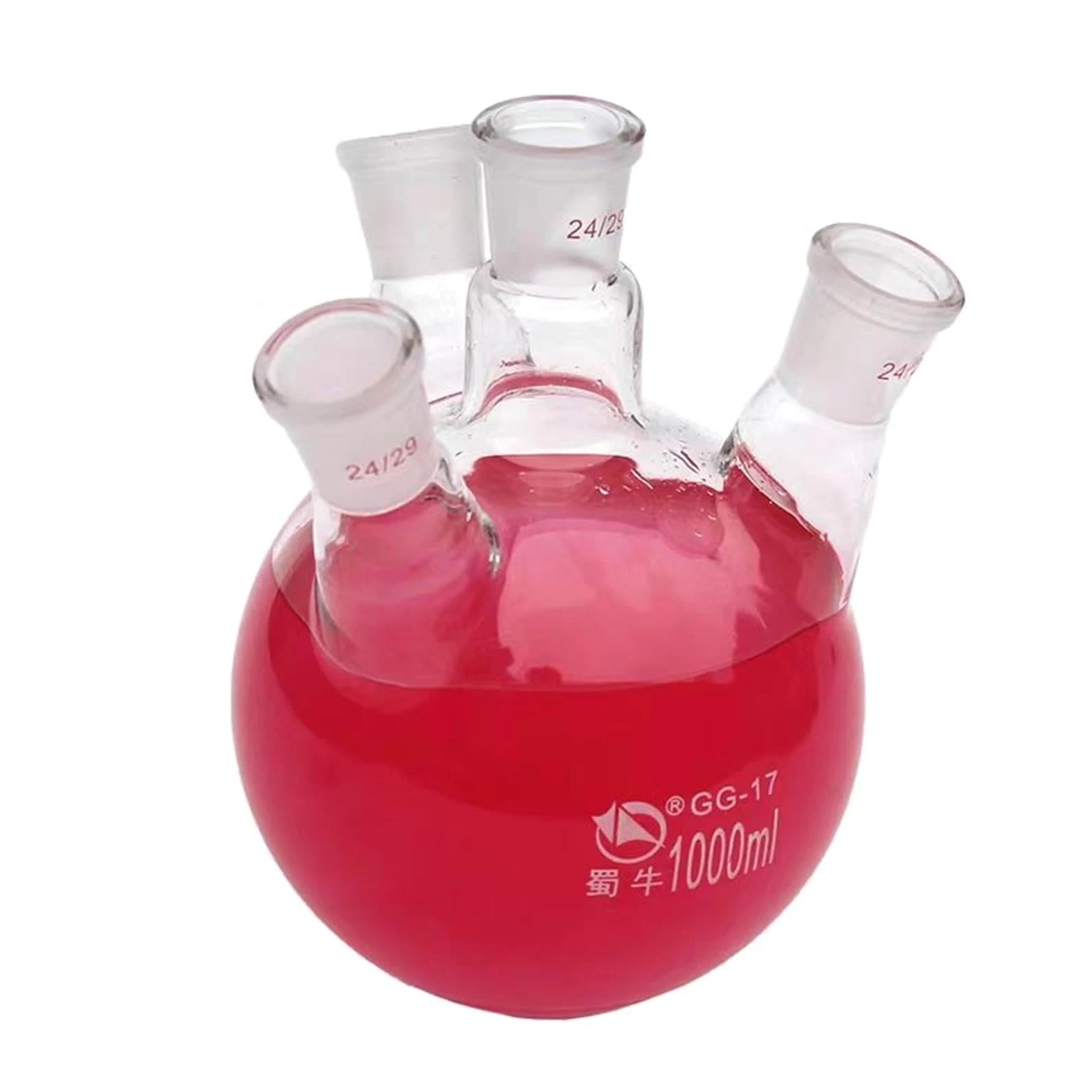 una botella hirviendo, Matraz de destilación de cuatro plazas de vidrio de borosilicato de alto rendimiento for laboratorio de 100 ml a 2000 ml(250ml 24x4)