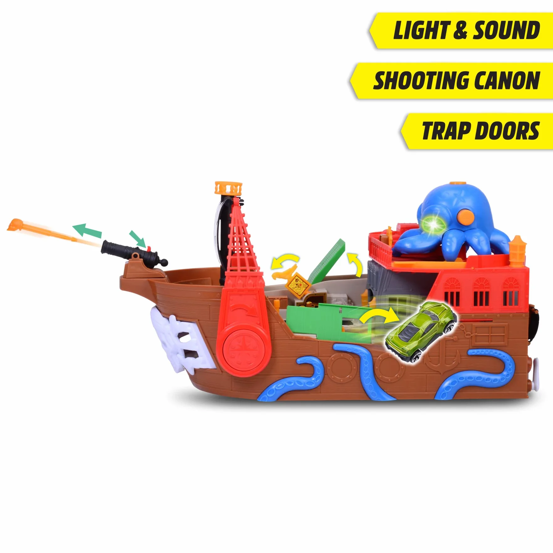 Dickie Toys Barco Pirata 41,5 cm con Efectos Especiales Luz y Sonido Juguete Baño Niños 3+
