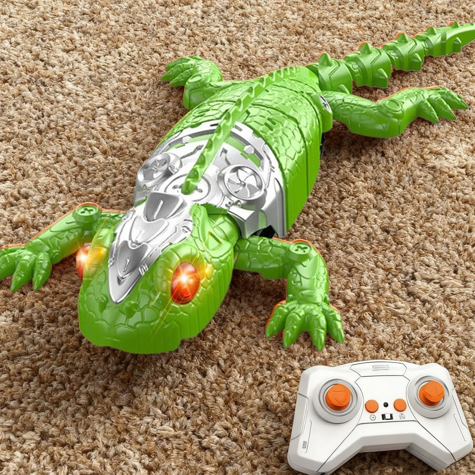 Robot Gecko Control Remoto Eléctrico RC para Reptar Suelo Techo Niños