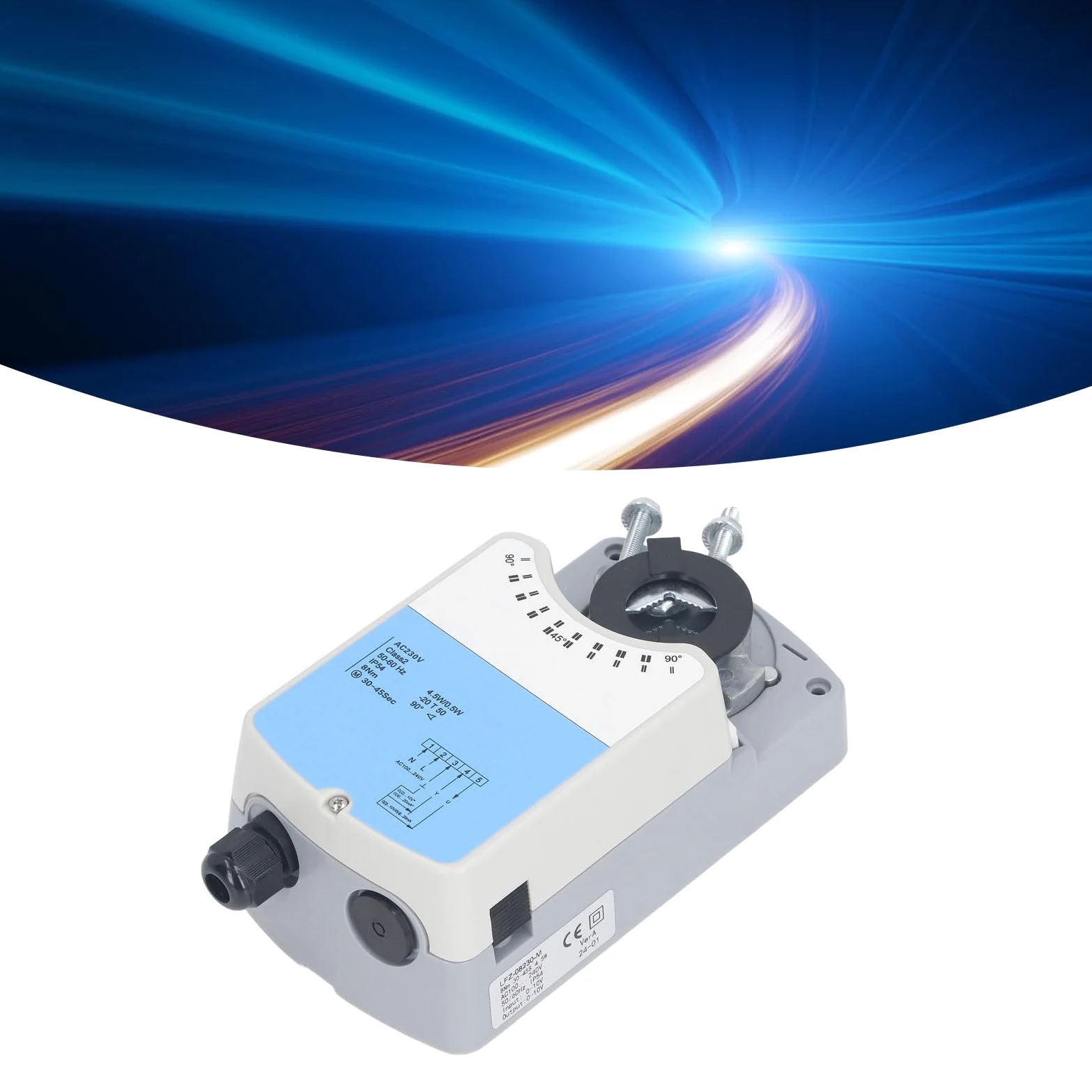 Actuador de Válvula de Aire Eléctrica Sonew, Válvula de Aire de Solenoide Eléctrica, Motor sin Escobillas de CC, Controlador de Válvula de Aire de ángulo de Rotación Ajustable,