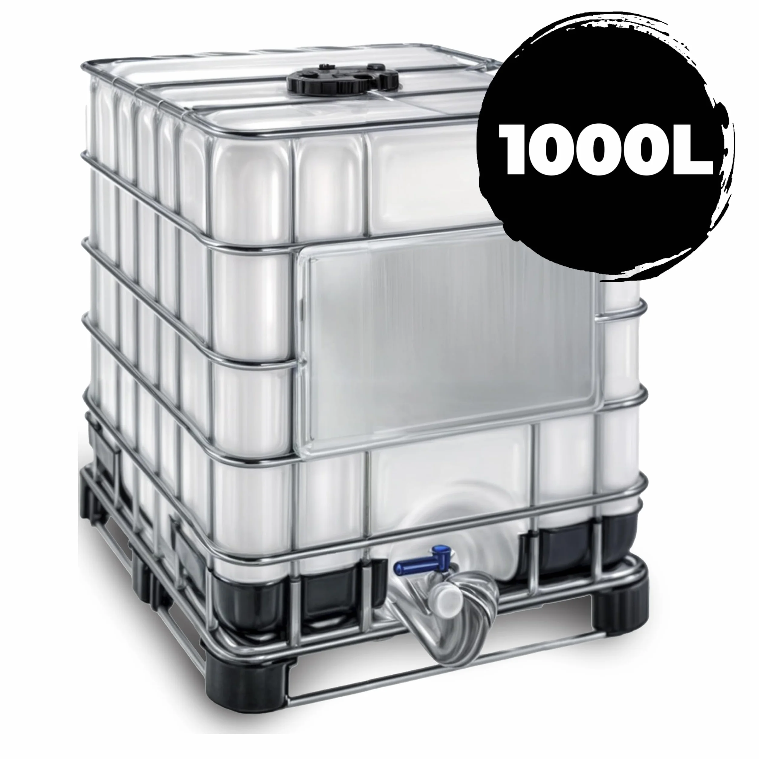 MASCHIO - Cisterna rectangular translúcida (1000 litros, con paleta híbrida (metal con tacos de plástico) y grado alimenticio (no aprobado ADR)