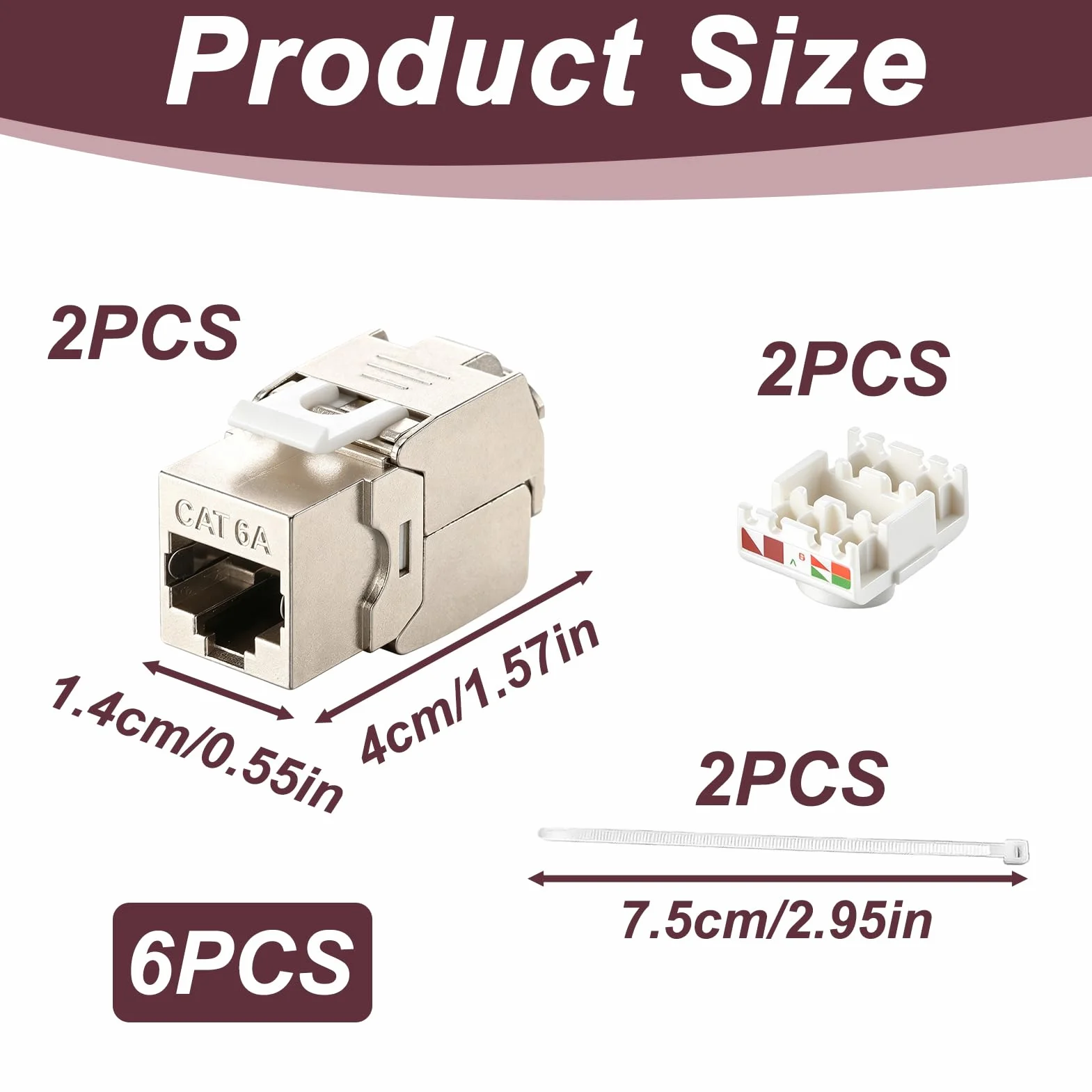 Módulo Keystone CAT6A RJ45 STP Blindado 10 Gbit/s 500 MHz LSA IDC Snap-In