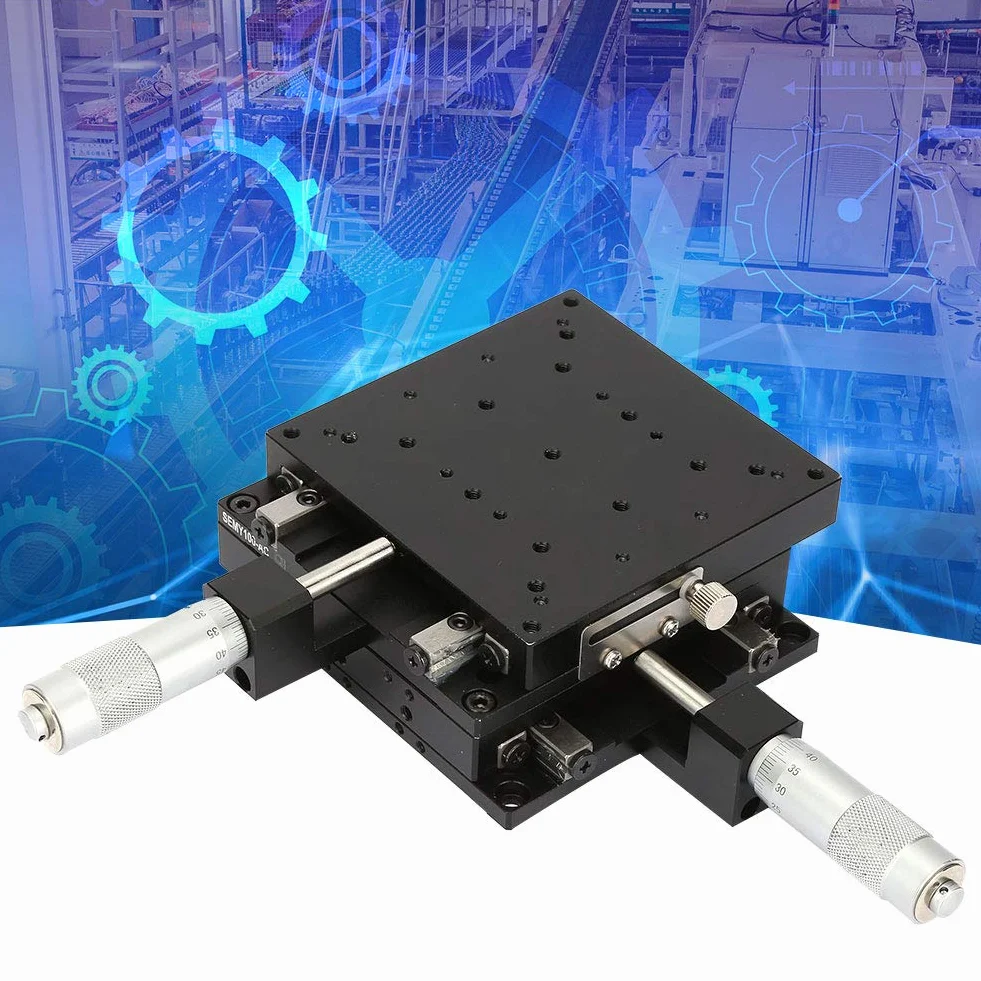 Mesa Xy, Actuador de Etapa Lineal Boxwizard Semy100-Ac Micrómetro Mesa Deslizante Manual Plataforma de Recorte Etapas de Rodillos Cruzados 100x100x40Mm Etapa Xy