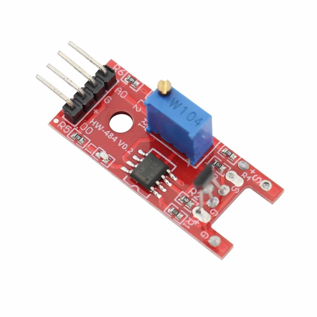 KY-024 Sensor magnético Hall lineal CC 5 V Sensor de efecto Hall LM393 con sonda de inducción magnética Se puede utilizar para detectar la velocidad y la posición de motores (Paquete de 3)