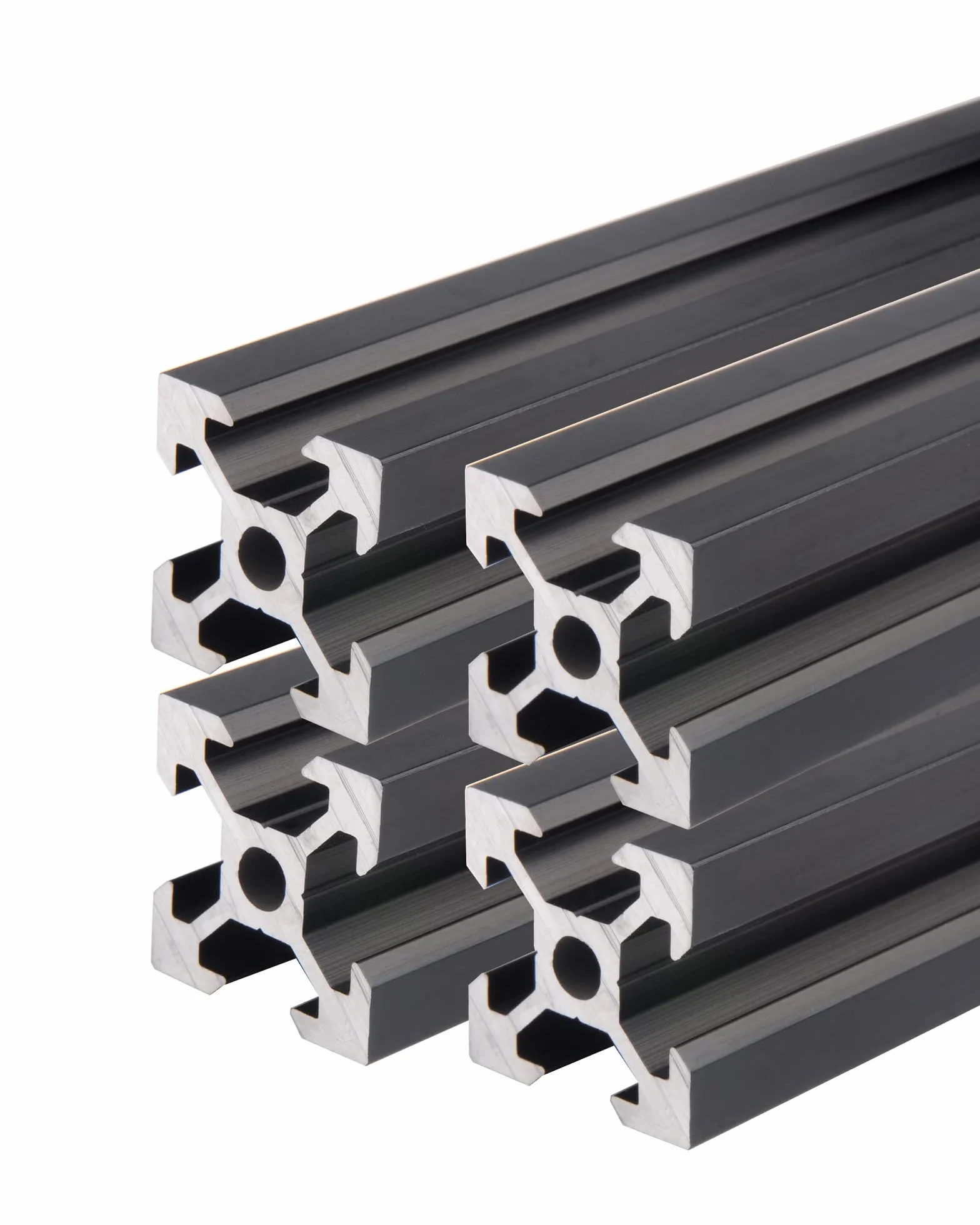 Perfil de aluminio extrusión carril lineal 2020 V negro estándar europeo 700 mm para impresoras 3D CNC