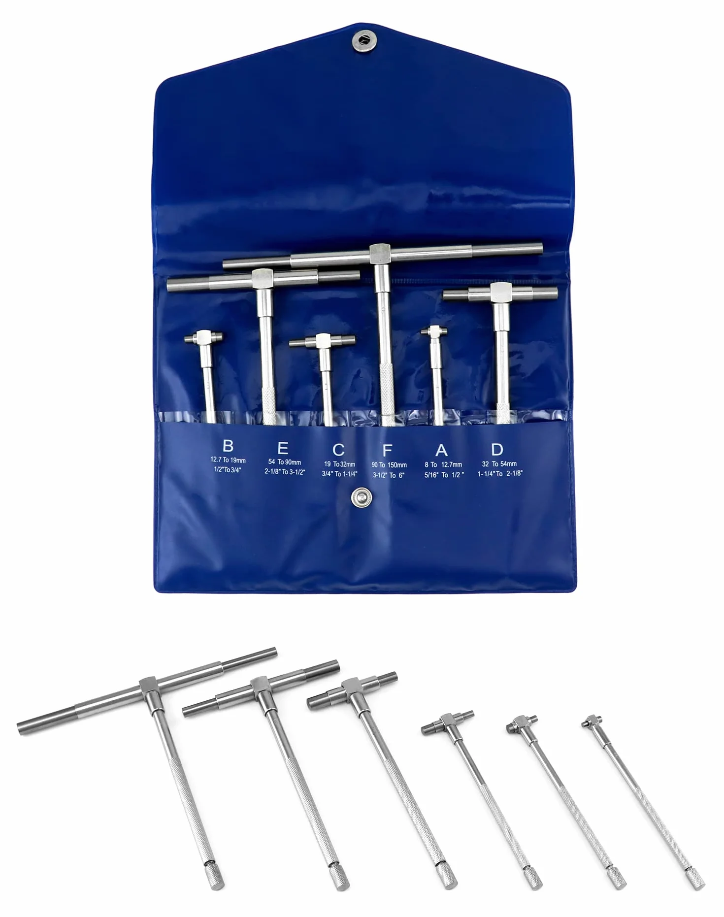 QWORK Calibrador Telescópico 8mm-150mm Conjunto de 6 Piezas