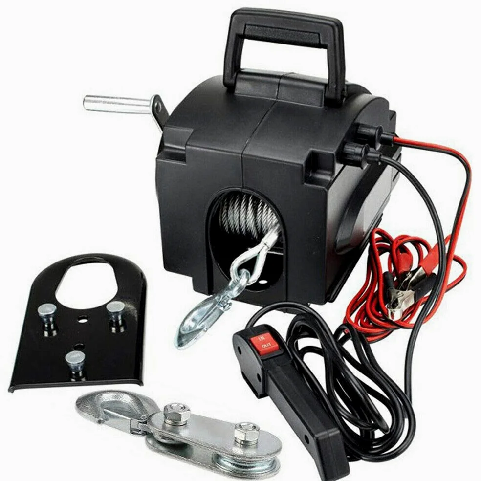 Minus One Cabrestante eléctrico, 12 V, 9,2 m, Fuerza de tracción hasta 907 kg