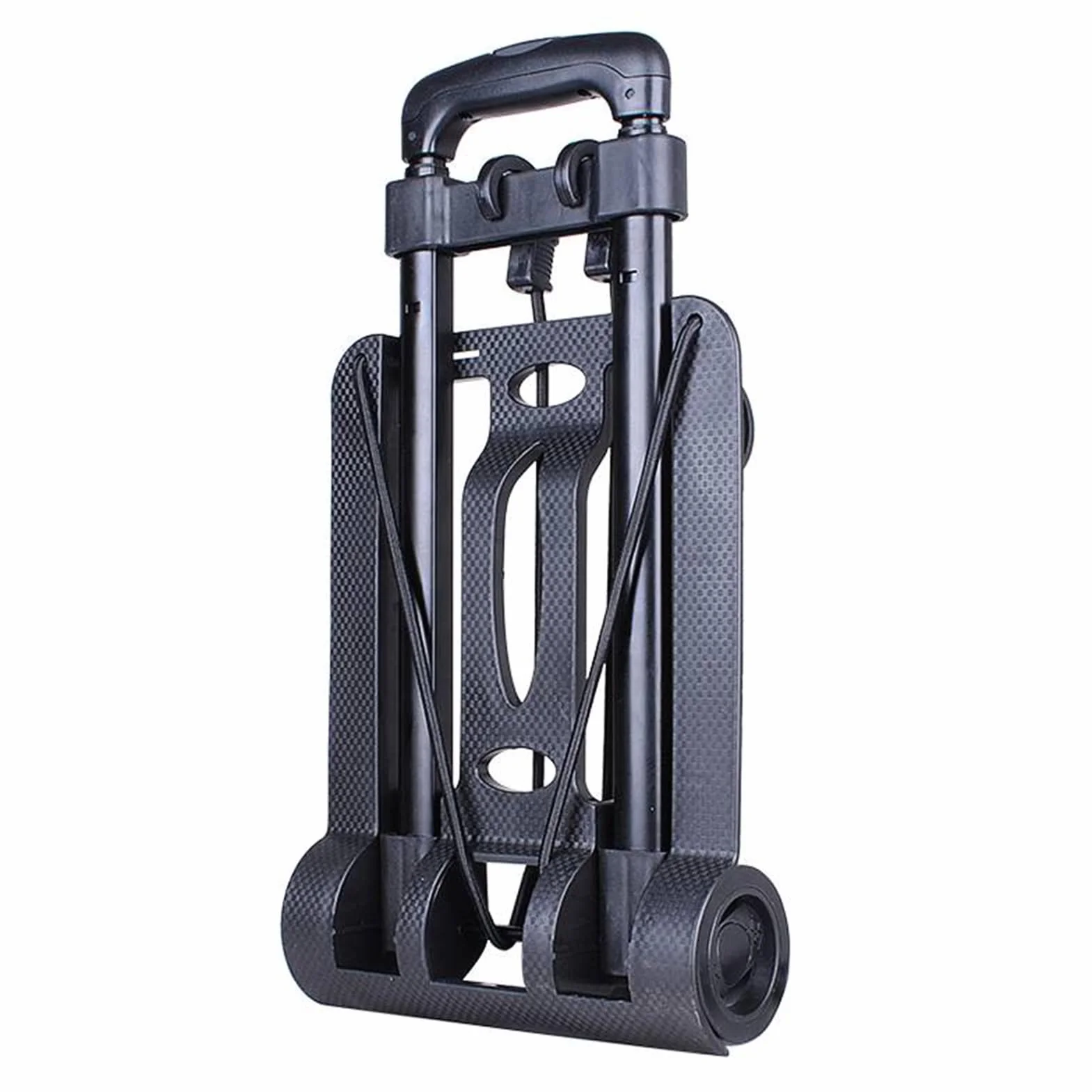 POENVFPO Carretilla de Mano Plegable, Carrito de ABS y Hierro con Ruedas, Carretilla de Mano Plegable para Viajes, Compras en la Oficina, Capacidad de 110 Libras, Barra de Tracción de 35 Pulgadas,