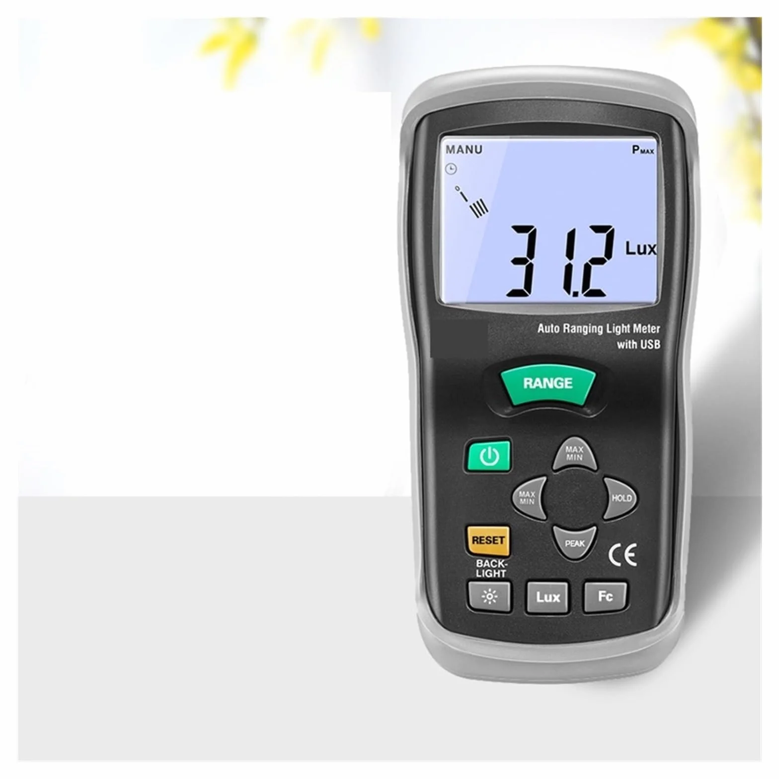 Medidor De Iluminancia Medidor De Luz Interfaz USB Prueba De Brillo Fotómetro Medidor De Iluminación Pantalla LCD Retroiluminada Luxómetro ideal para medir la intensidad