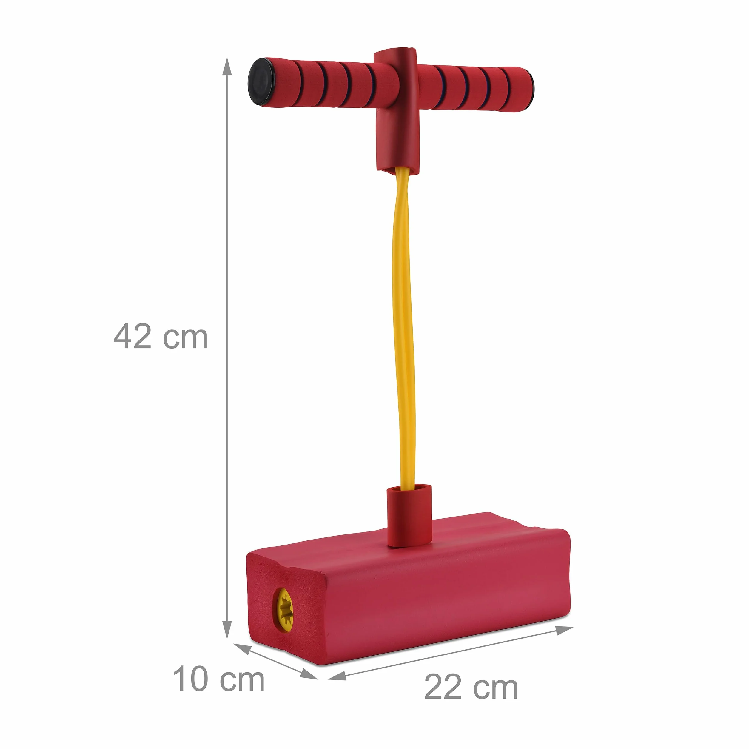 Relaxdays Pogo Jumper para niños, hasta 80 kg, con Sonido y Espuma, 42x22x10 cm, Rojo
