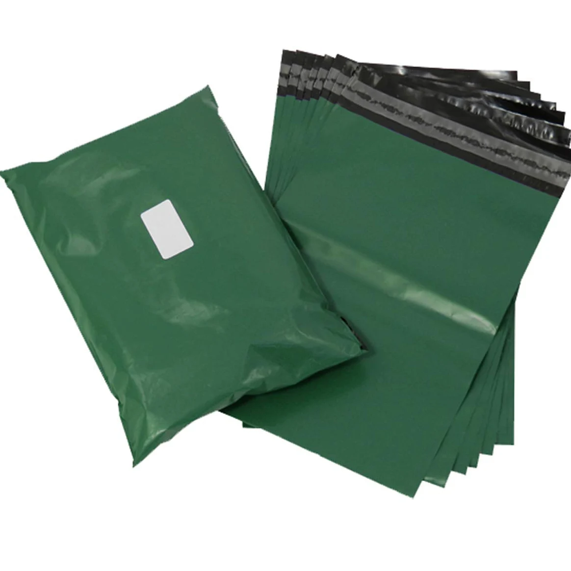 Bolsas de correo resistentes y resistentes de color verde oliva – solapa adhesiva – Polietileno de plástico para envíos postales, bolsas de mensajería – Calidad premium (450 x 600 mm), 250 bolsas)