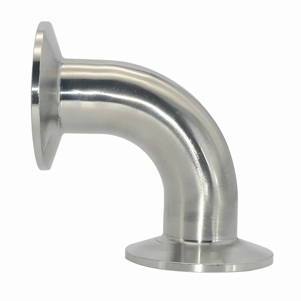 3/4", 1", 2", 3" Y 4" de 19 Mm a 102 Mm de Diámetro Exterior, Conexión Sanitaria con Triple Abrazadera, Codo de 90 Grados, Conexión para Tubería de Acero Inoxidable 304, para Cerveza Casera./